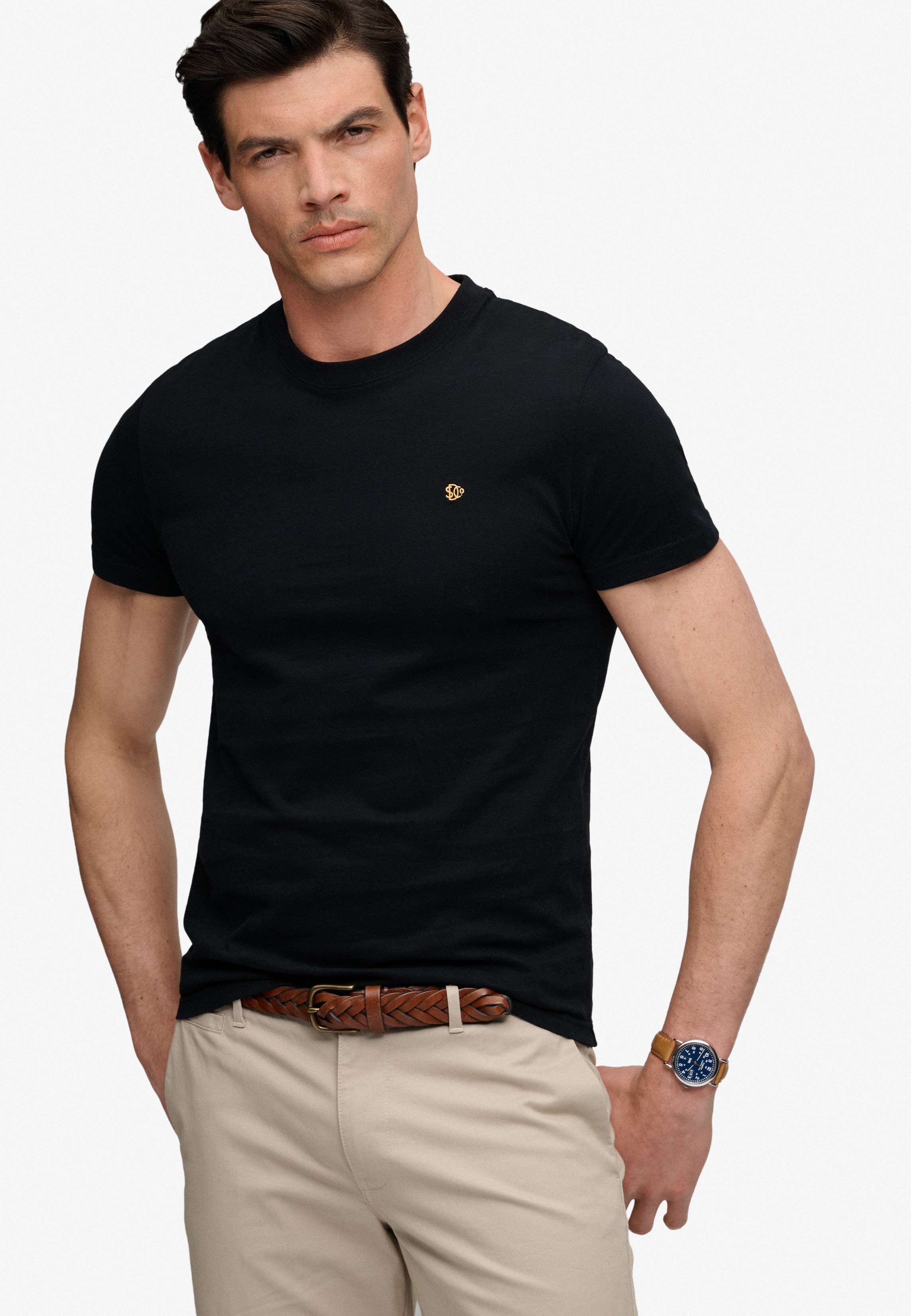 Superdry Rundhalsshirt "ESSENTIAL SDCO LOGO EMB TEE" Baumwolle, regular fit