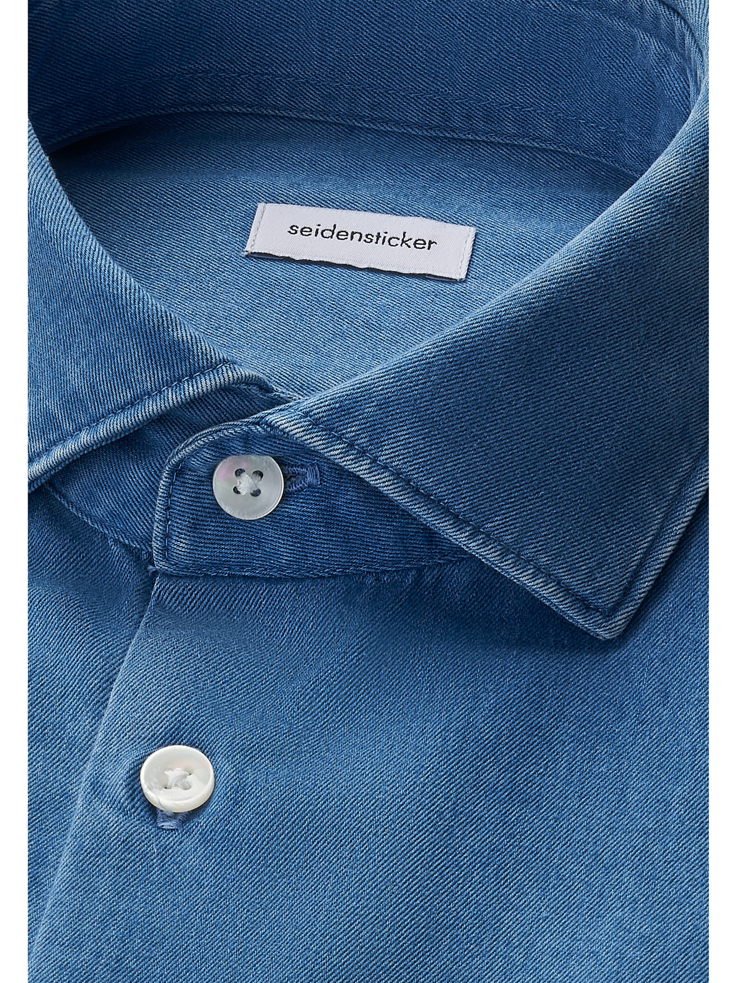 seidensticker Slim 1/1 Kentkragen Denim