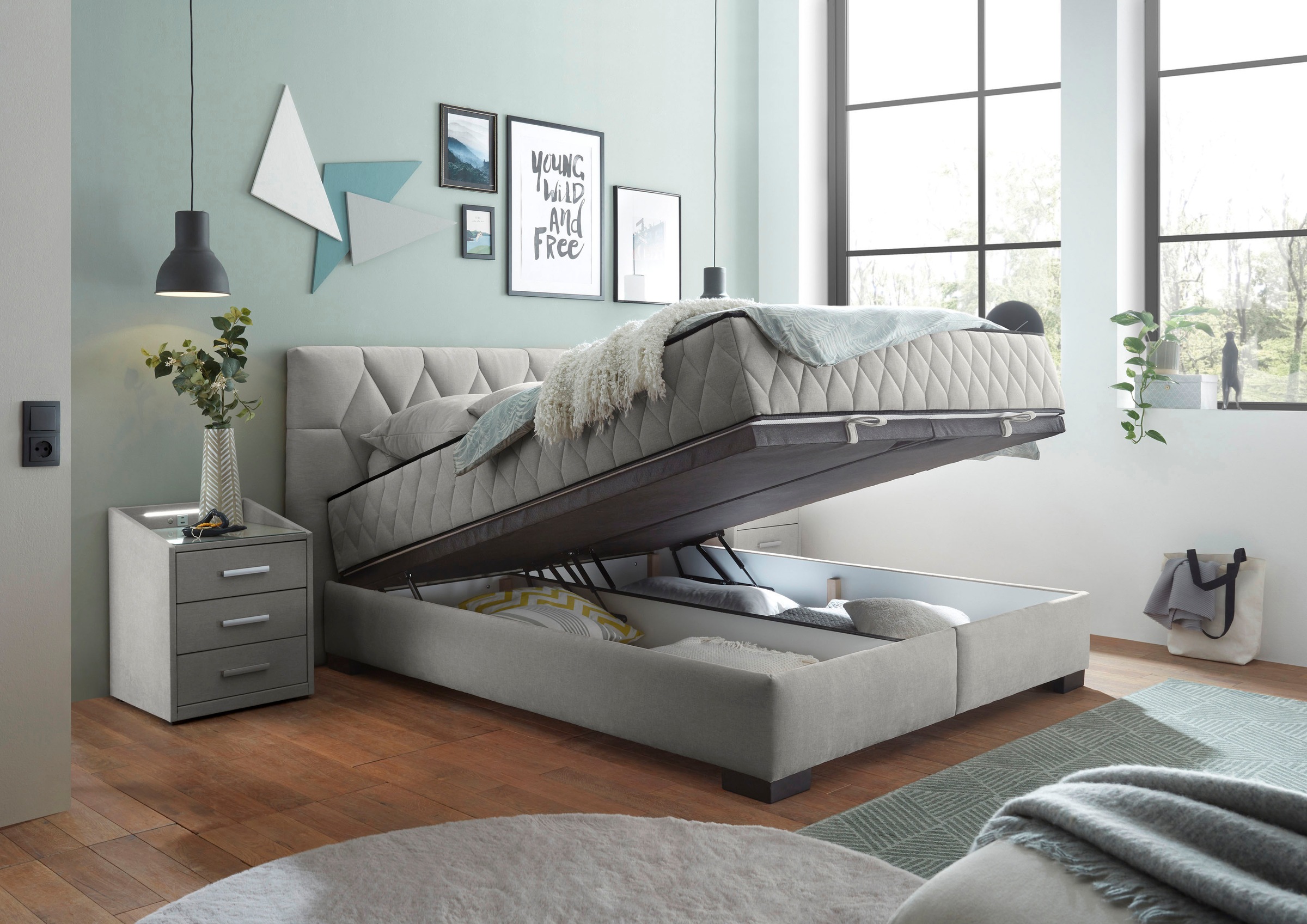 ED EXCITING DESIGN Boxbett »Nagol«, mit Bettkasten, mit Wendematratze, erhältlich in verschiedenen Breiten