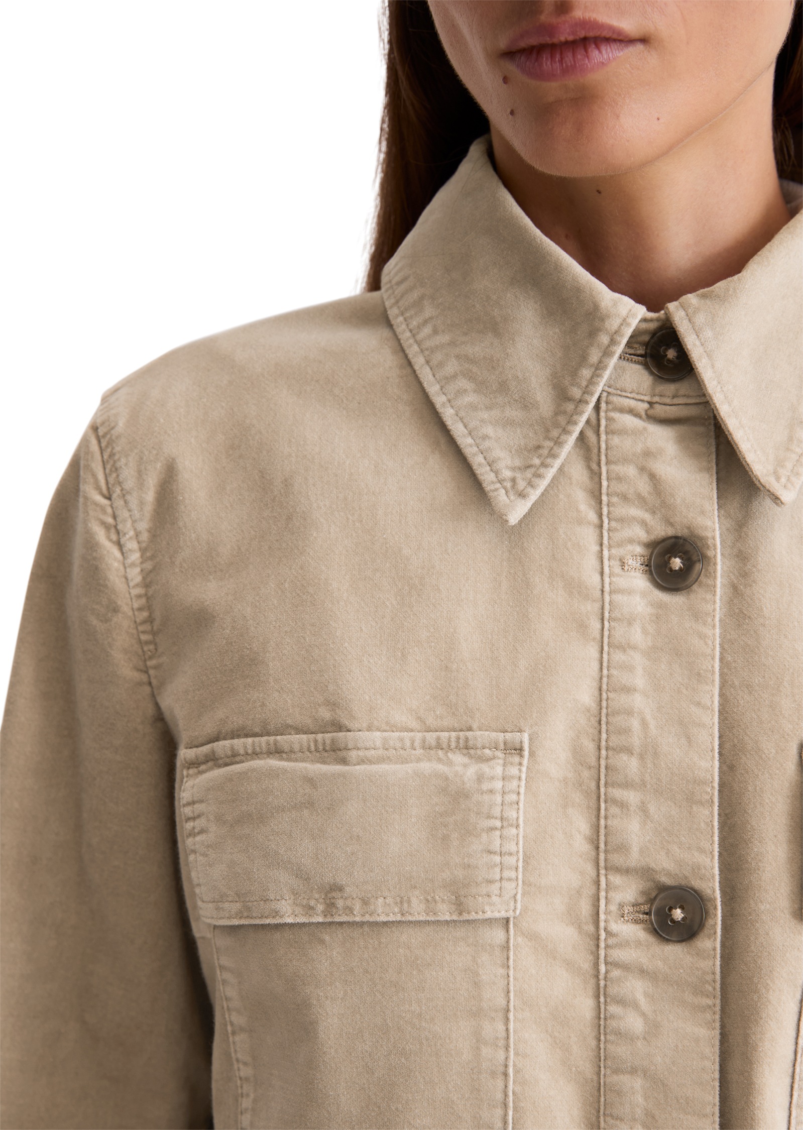 Thumbnail - Marc OPolo Kurzjacke aus Samt, regular fit, aus Organic-Cotton-Viskose-Stretch