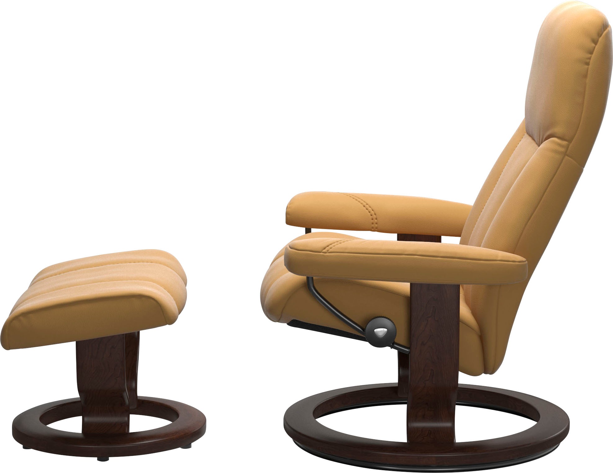 Stressless® Relaxsessel »Consul«, (Set, Relaxsessel mit Hocker), mit Hocker, mit Classic Base, Größe S, Gestell Braun