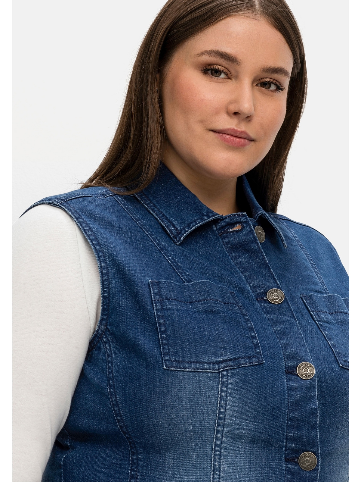 Sheego Jeansweste »Große Größen«, aus elastischer Baumwolle online  bestellen | BAUR