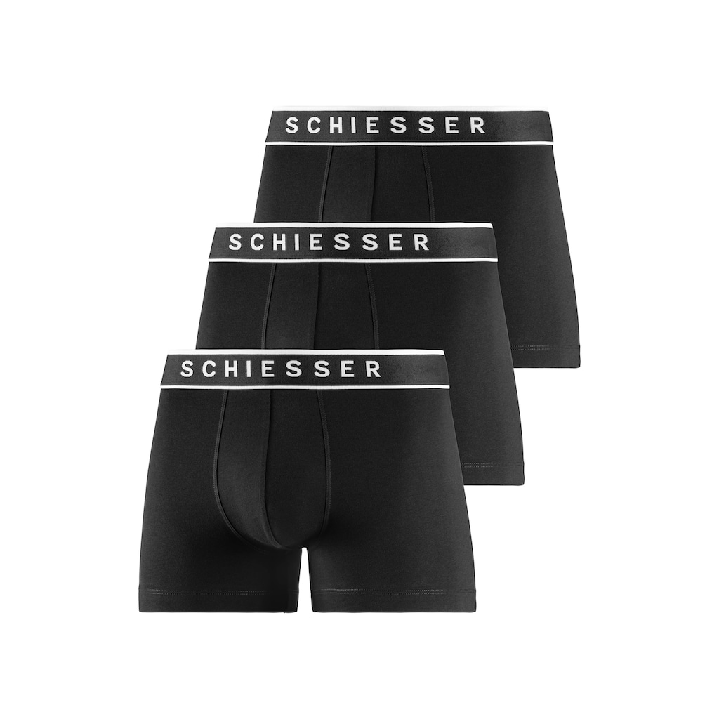 Schiesser Boxer »"95/5"«, (3er-Pack), sportlicher Webgummibund mit kontraststarker SCHIESSER-Logo-Prägung