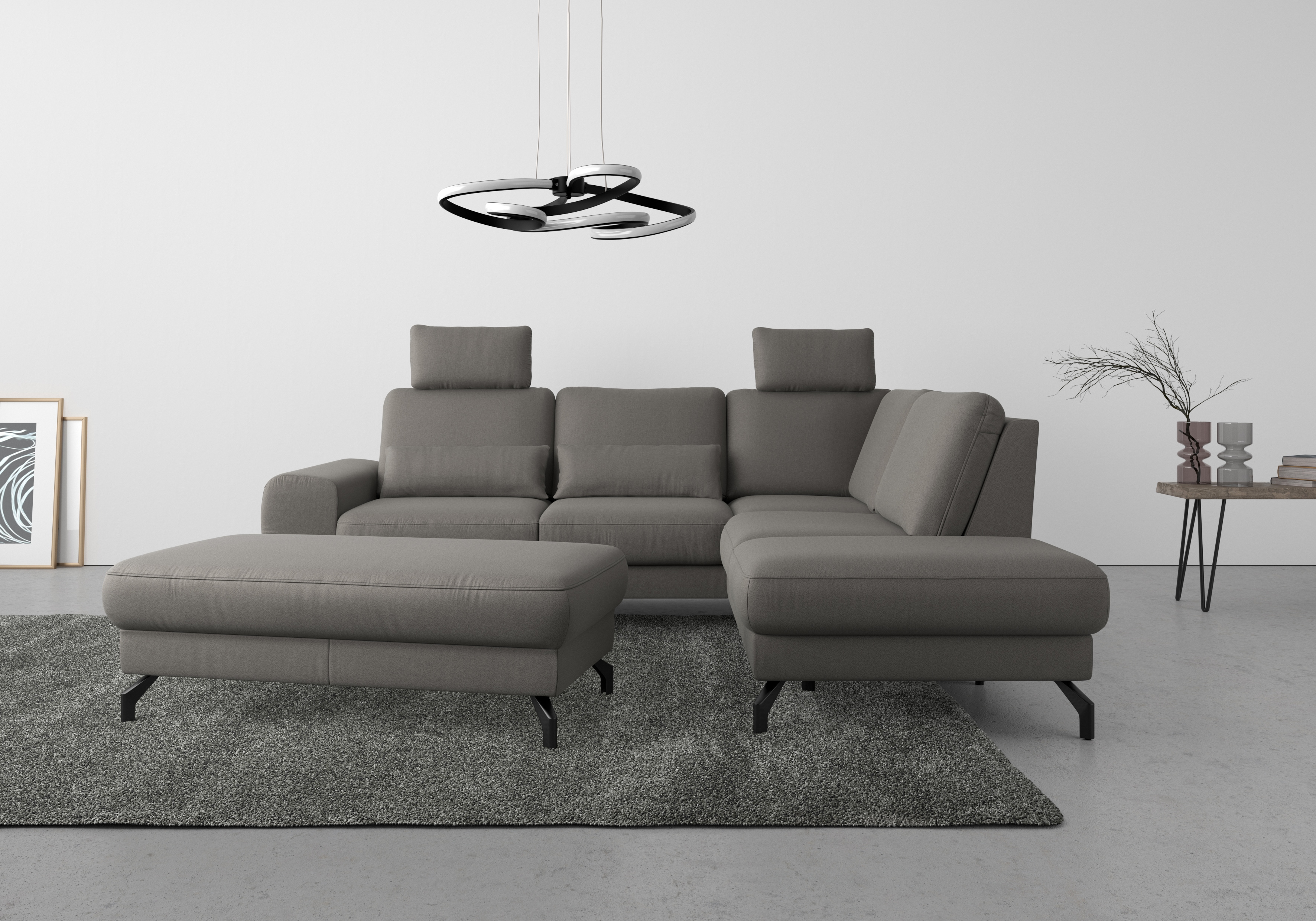 sit&more Ecksofa "Cinturo L-Form" inklusive Sitztiefenverstellung und Federkern, Sitzhöhe 45 cm