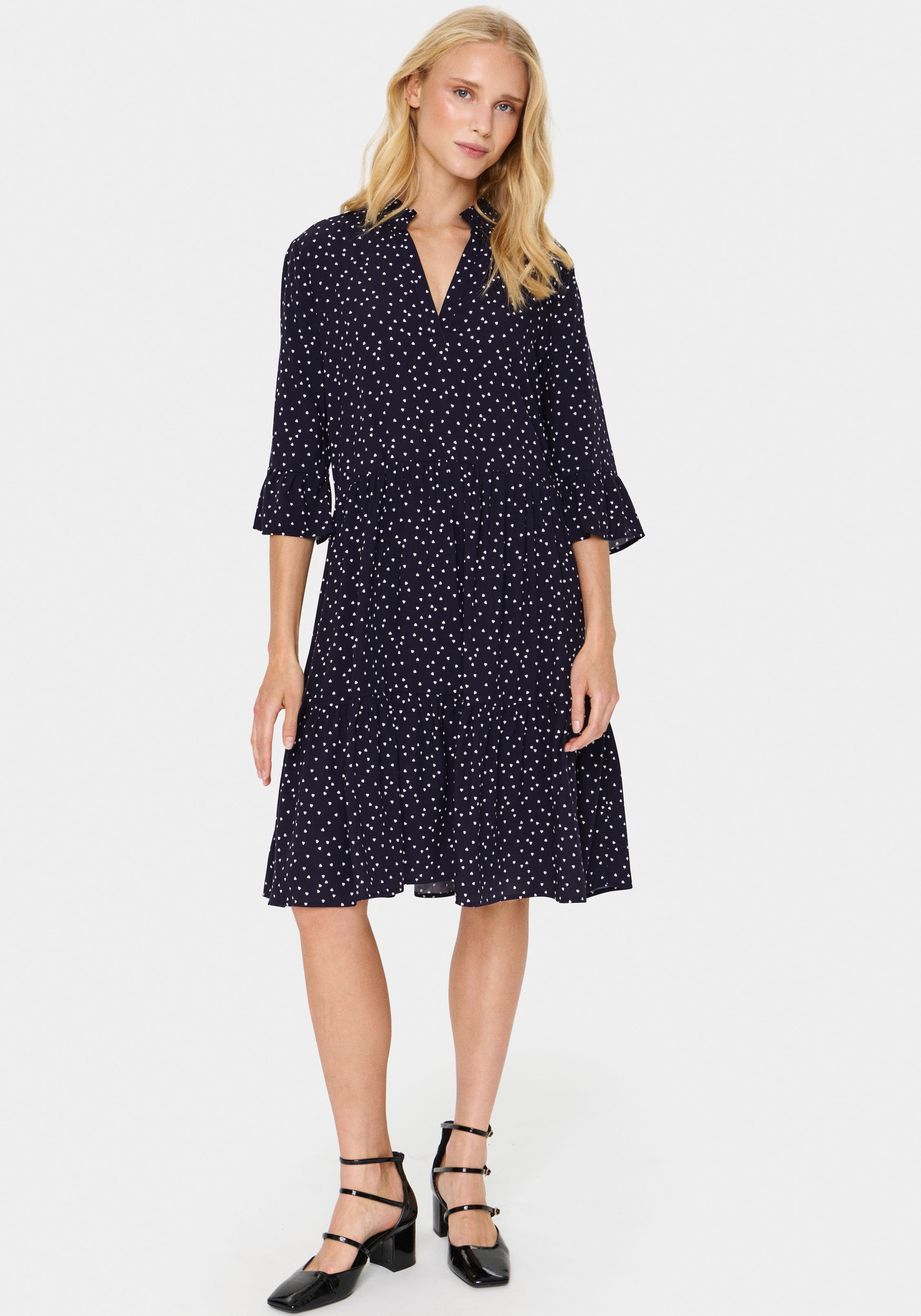 Saint Tropez Blusenkleid »EdaSZ Dress«, mit Volant und 3/4 Ärmel