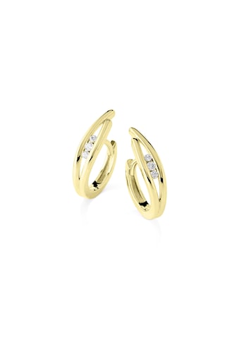 Paar Creolen »585/- Gelbgold Brillant«