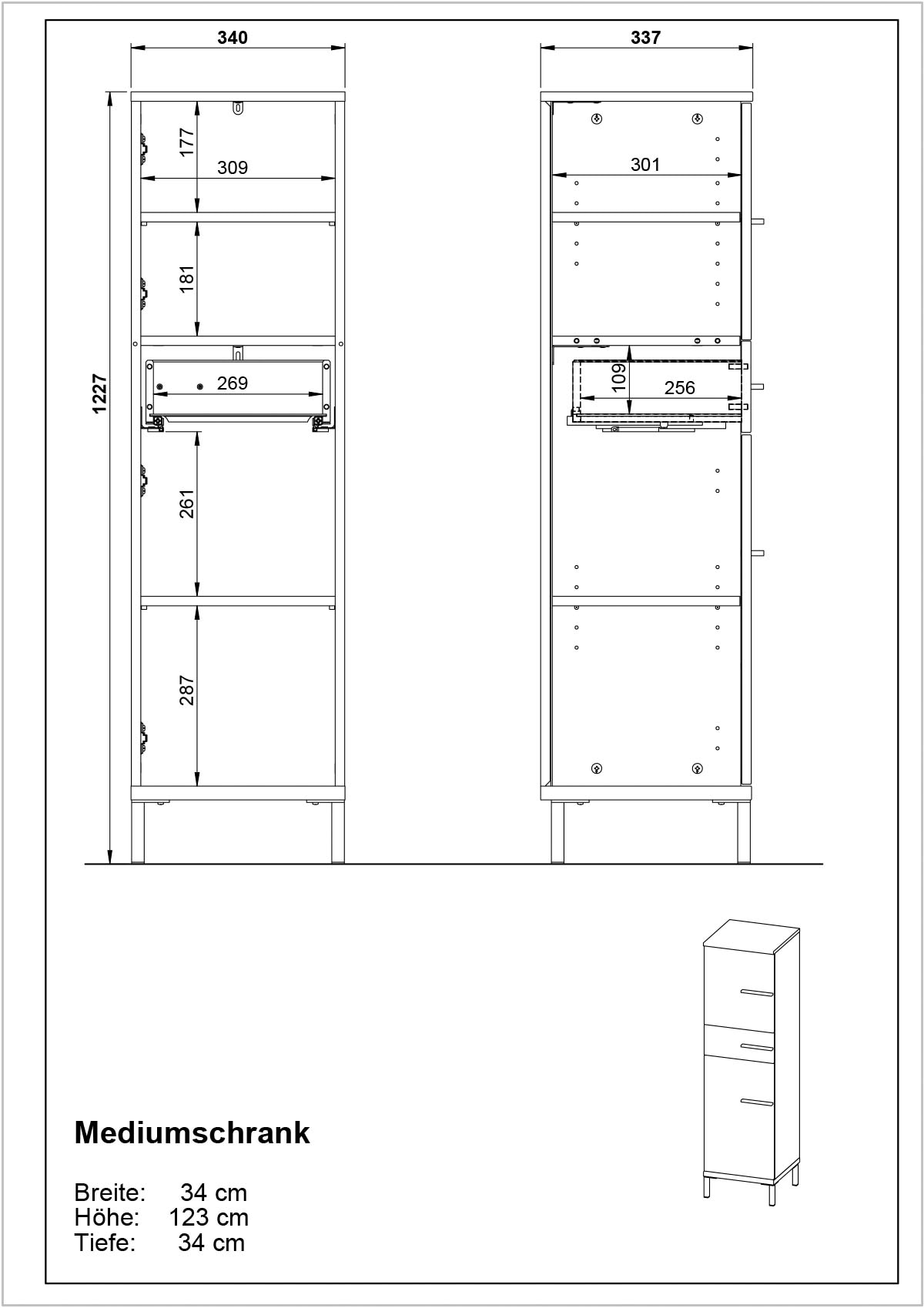 Badmöbel-Set GERMANIA Hochschrank »Yonkers«, bestehend Spiegelschrank, | Set kaufen Waschbeckenunterschrank, aus BAUR