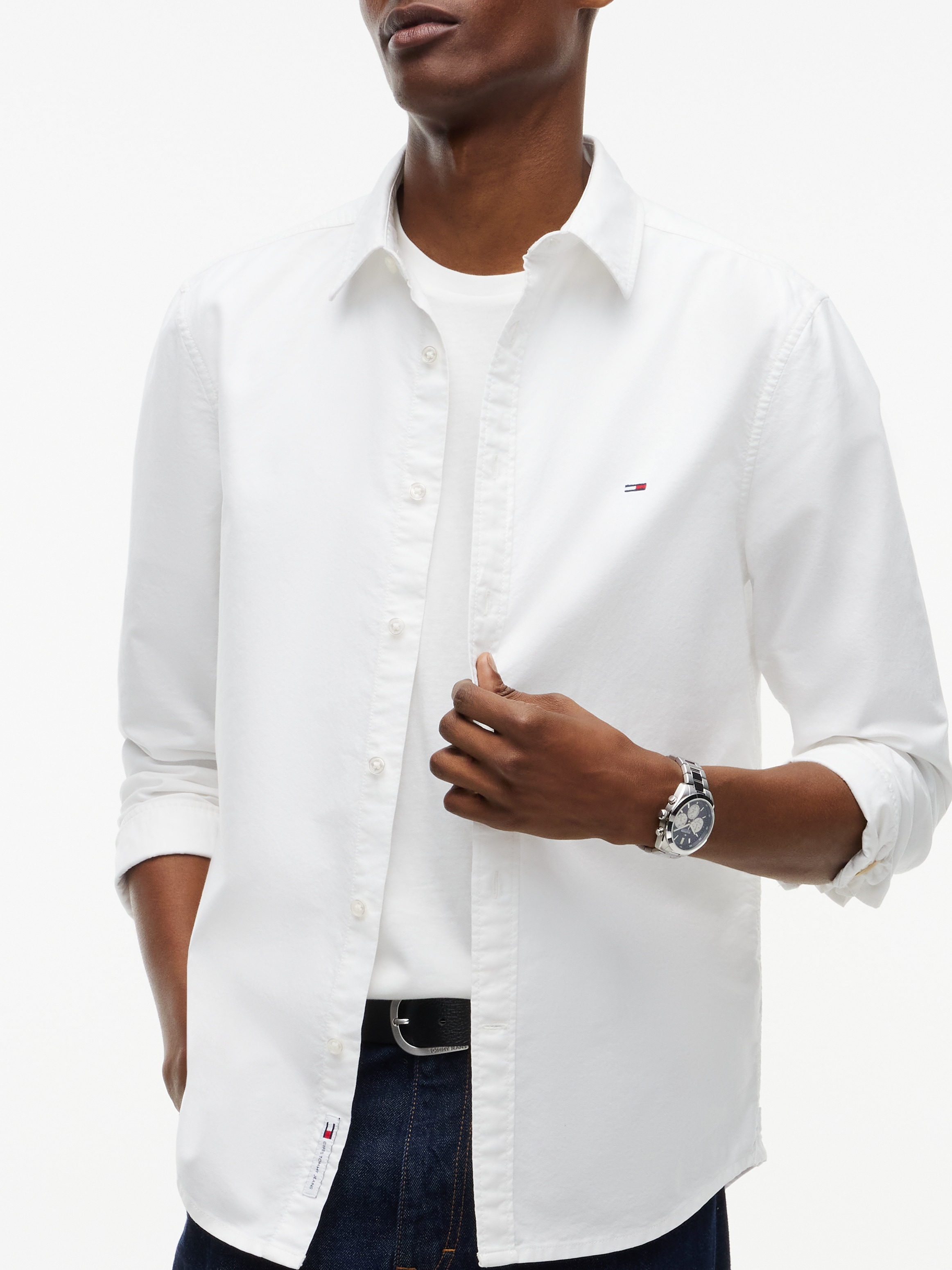 Tommy Jeans Langarmhemd »SLIM OXFORD SHIRT« Slim fit mit Hemdkragen
