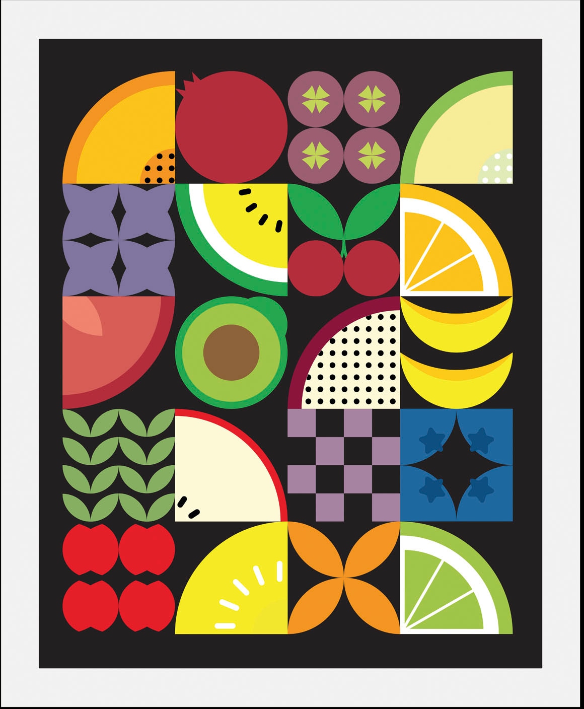 queence Bild »Fibi«, Obst-Obst Bilder-Essen-Lebensmittel-Kunst-Abstrakt-Art, (1 St.), gerahmt