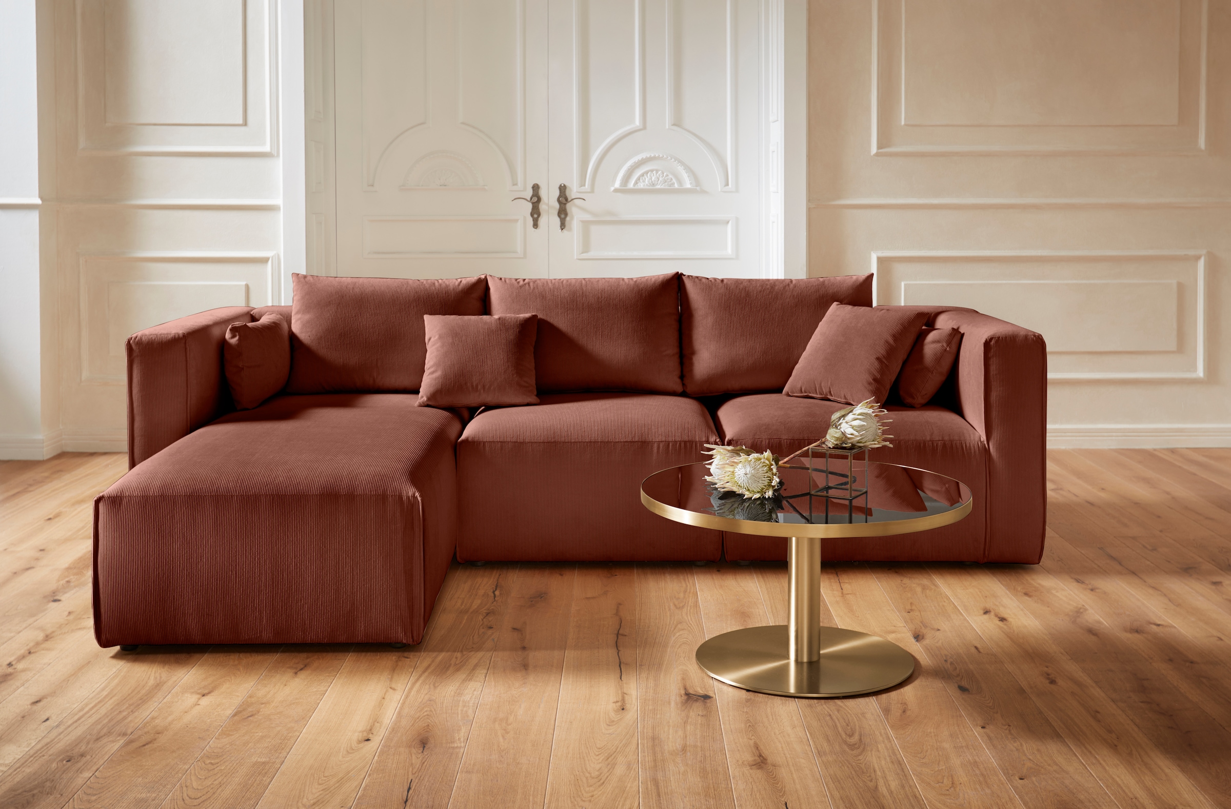 Guido Maria Kretschmer Home&Living Ecksofa »Comfine L-Form«, zusammengesetzt aus Modulen, 3 Bezugsqualitäten und viele Farben