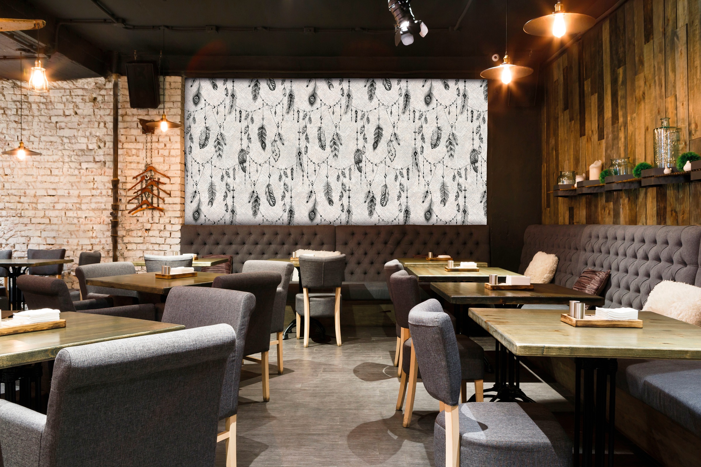 Architects Paper Fototapete »Atelier 47 Boho Feather 2«, mehrfarbig, Vlies, Wand, Schräge, Decke