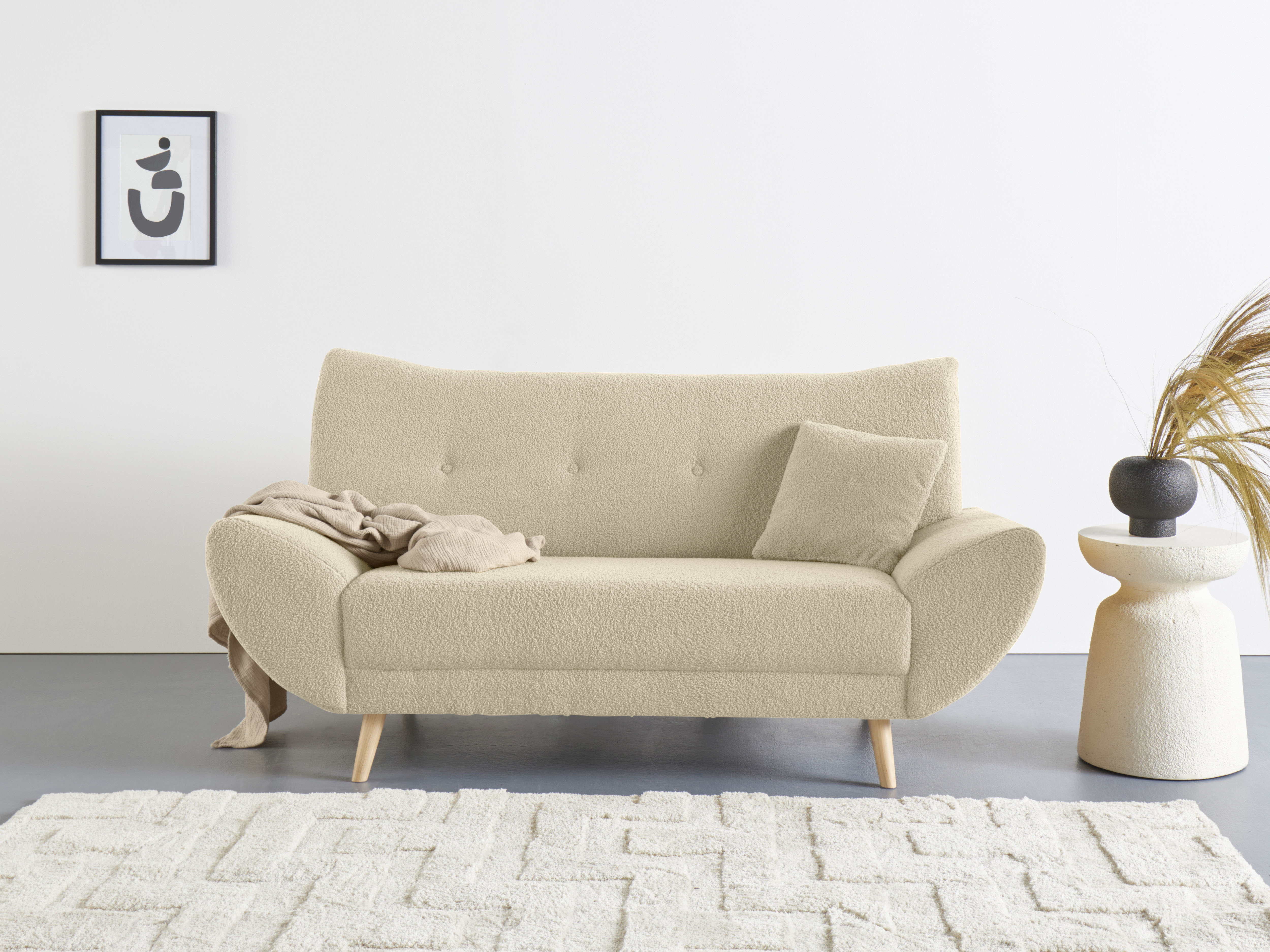 Home affaire 2-Sitzer "Basta, komfortable Wellenunterfederung, Breite 174cm"