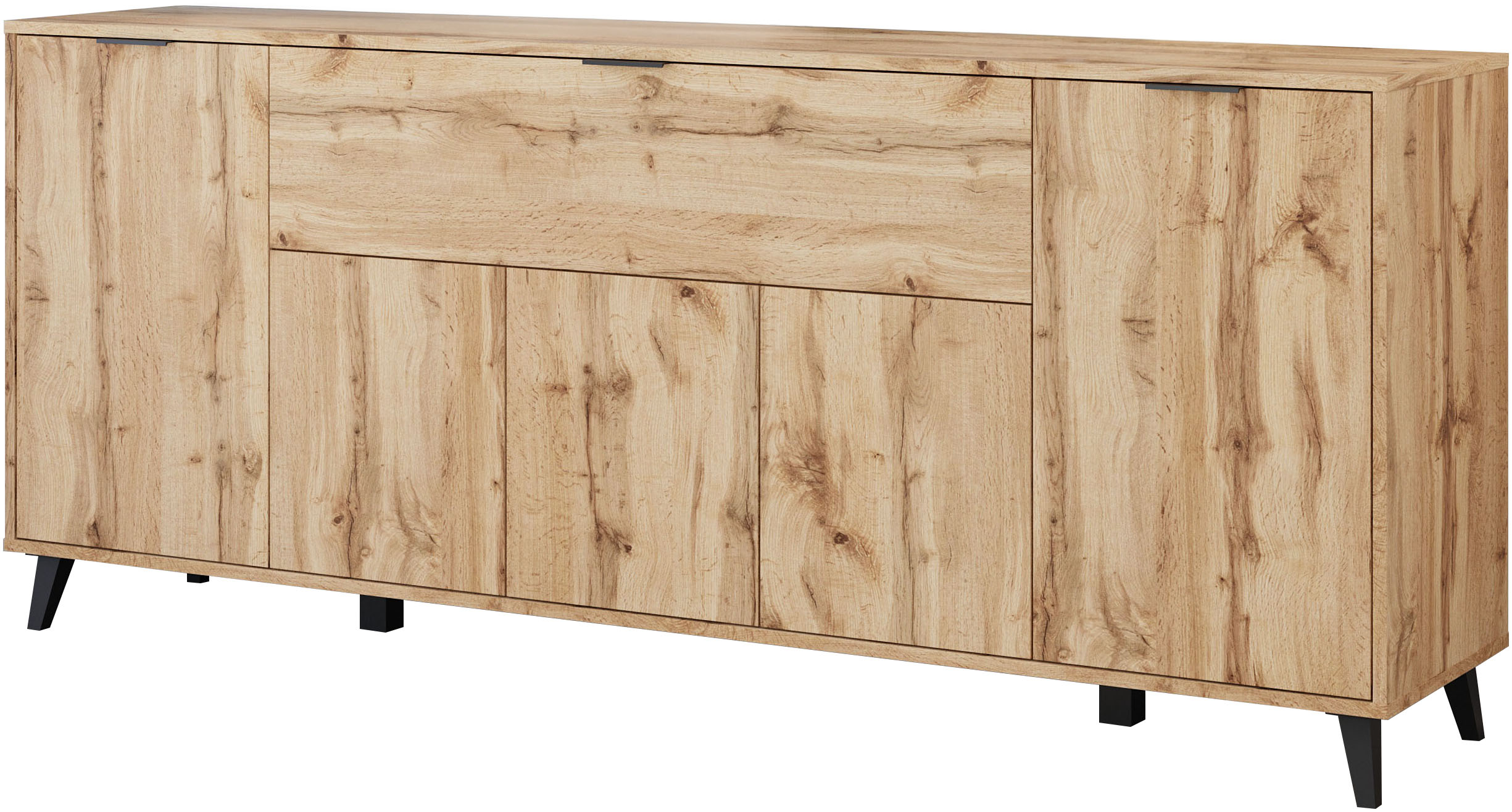 OTTO home Sideboard "OSLO – Modernes Stauraummöbel mit unterschiedlichen Öffnungssystemen" Verstellbare Böden und hohe Füße für mehr Komfort im Alltag