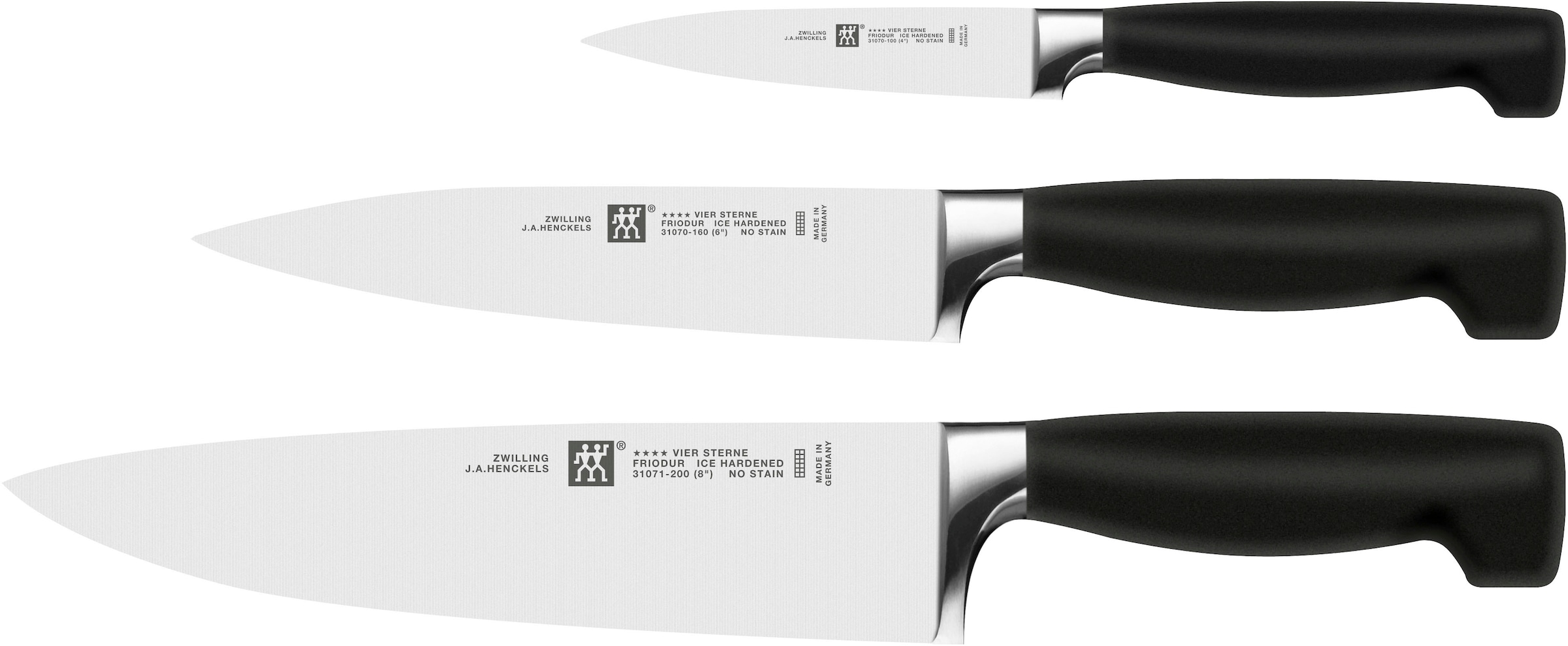 Zwilling Messer-Set »****Vier Sterne«, (Set, 3 tlg.), Friodur-Stahl