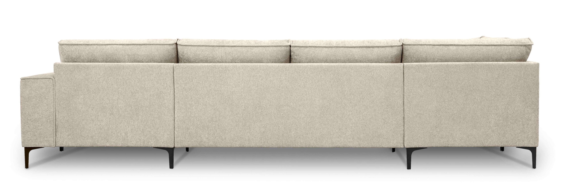 Places of Style Wohnlandschaft »XXL Sofa Oland, Struktur, Flachgewebe, Luxus-Microfaser, Boucle«, U-Form, 345 cm, Wellenunterfederung, Skandi-Design, Metallfüße