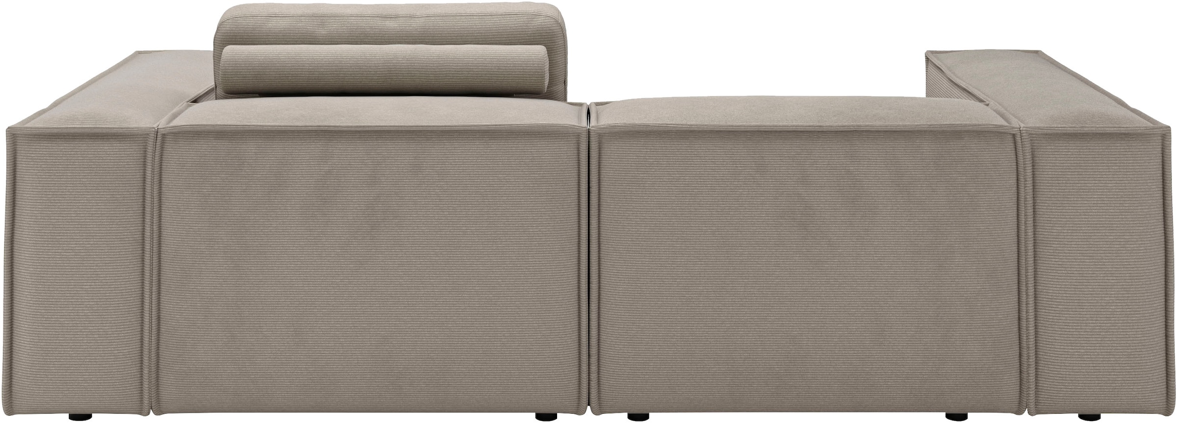 PLACES OF STYLE Ecksofa »Watertown, kompakte L-Form, 246 cm breite für kleinere Räume« modernes Ecksofa mit Feincordbezug, platzsparend & bequem