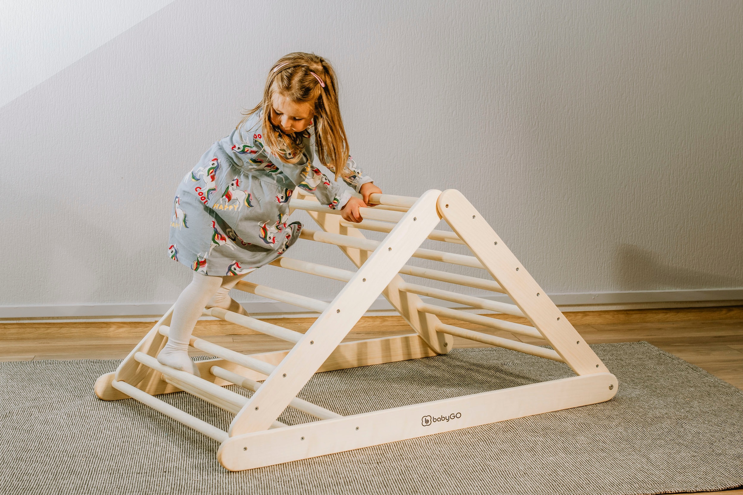 BabyGo Klettergerüst »Woodland Kletterdreieck Triangle, natur«, aus Holz, Made in Europe