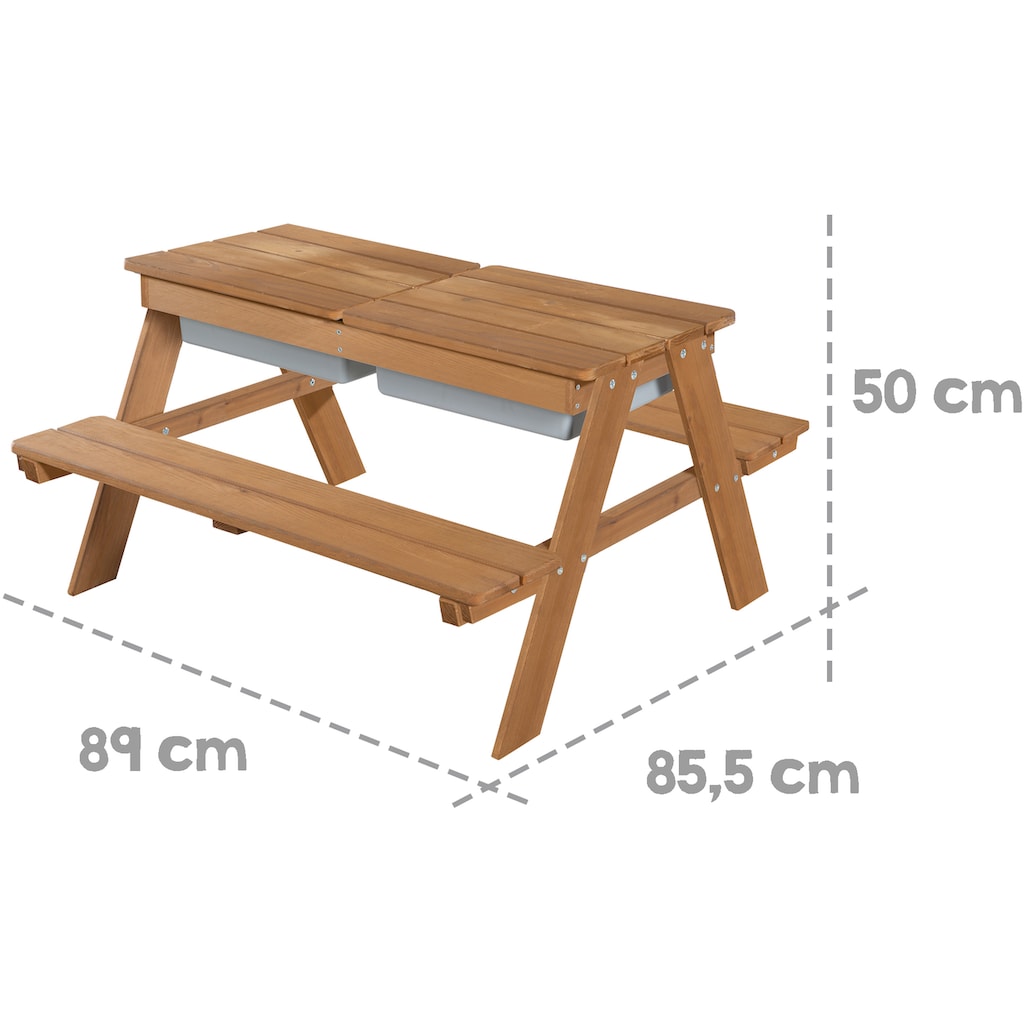 roba® Kindersitzgruppe »Picknick for 4 Outdoor + mit Spielwannen, Teakholz«, (Set)