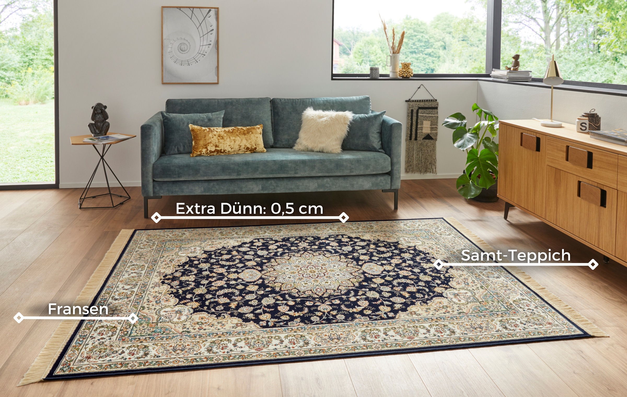 Thumbnail - HANSE Home Teppich "Antik Nain" rechteckig 5 mm Höhe Orientalisch mit Fransen, Orient, Wohnzimmer, Schlafzimmer, Esszimm...