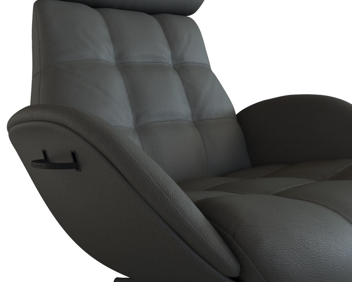 FLEXLUX Relaxsessel »Chester, Funktionssessel, Hoher Komfort, Scandi, Drehbar«, Premium Komfort, Rücken- und Kopfteilverstellung, Drehbar, Fuß Schwarz