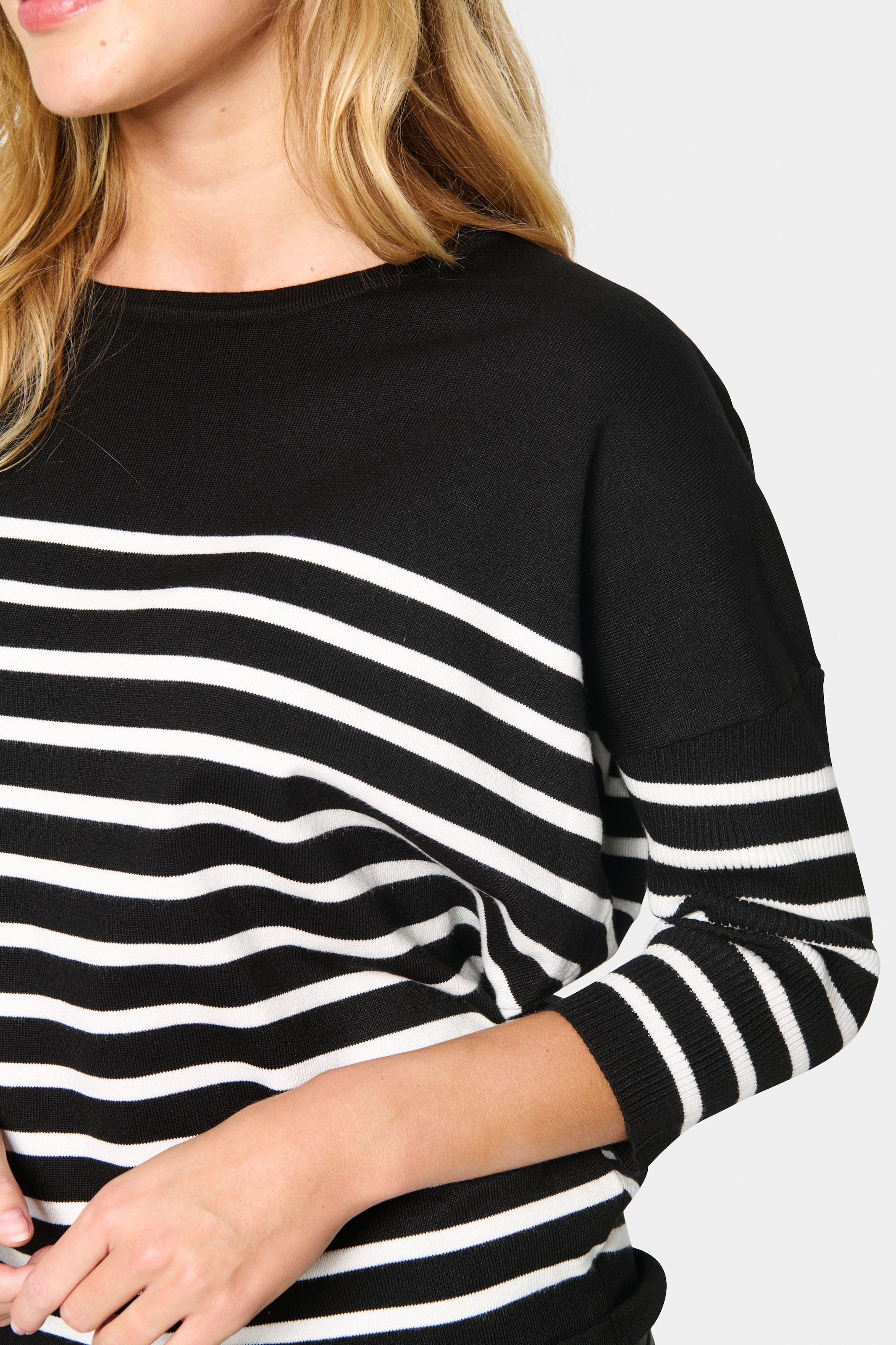 Saint Tropez Strickpullover »MilaSZ R-neck Stripe«
