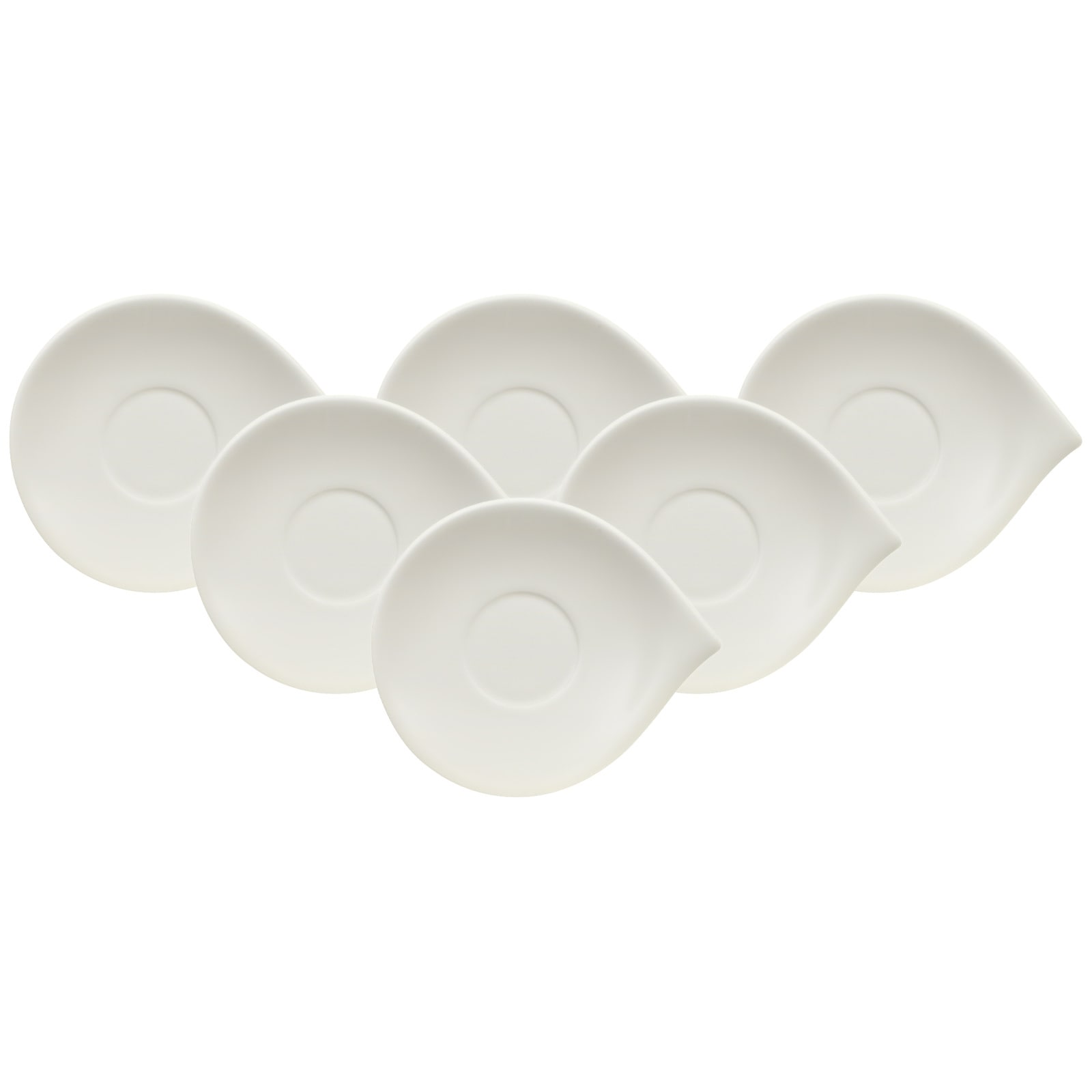 Villeroy & Boch Untertasse "Mokka-/Espressountertassen Flow 14 x 12 cm 6er Set weiß"