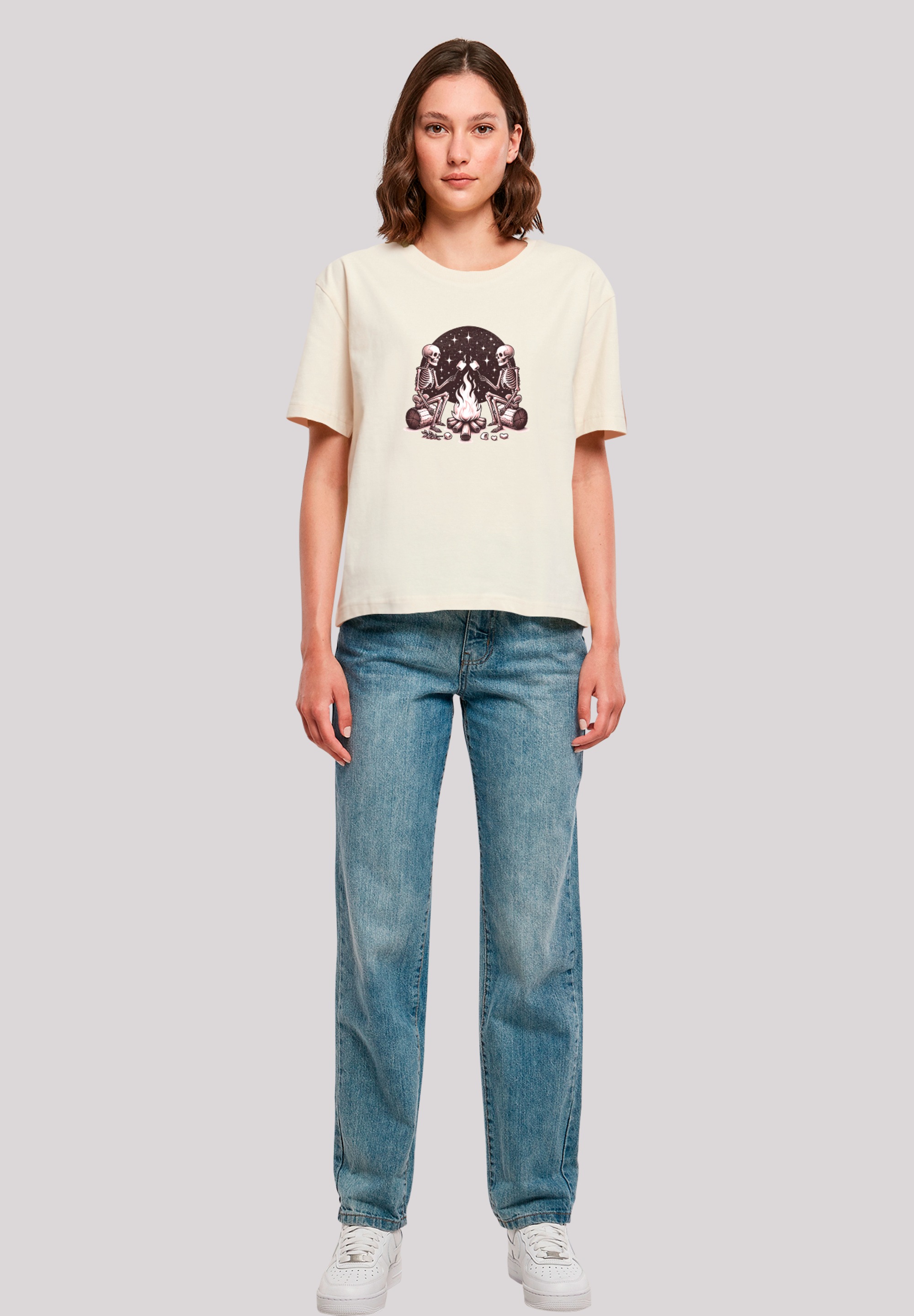 F4NT4STIC T-Shirt »Skelette Lagerfeuer Marshmallow« Premium Qualität