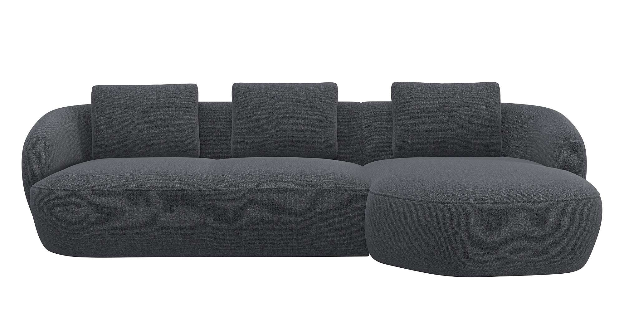 FLEXLUX Wohnlandschaft "Torino, rund, L-Form, Sofa-Ecke mit Recamiere, Long günstig online kaufen