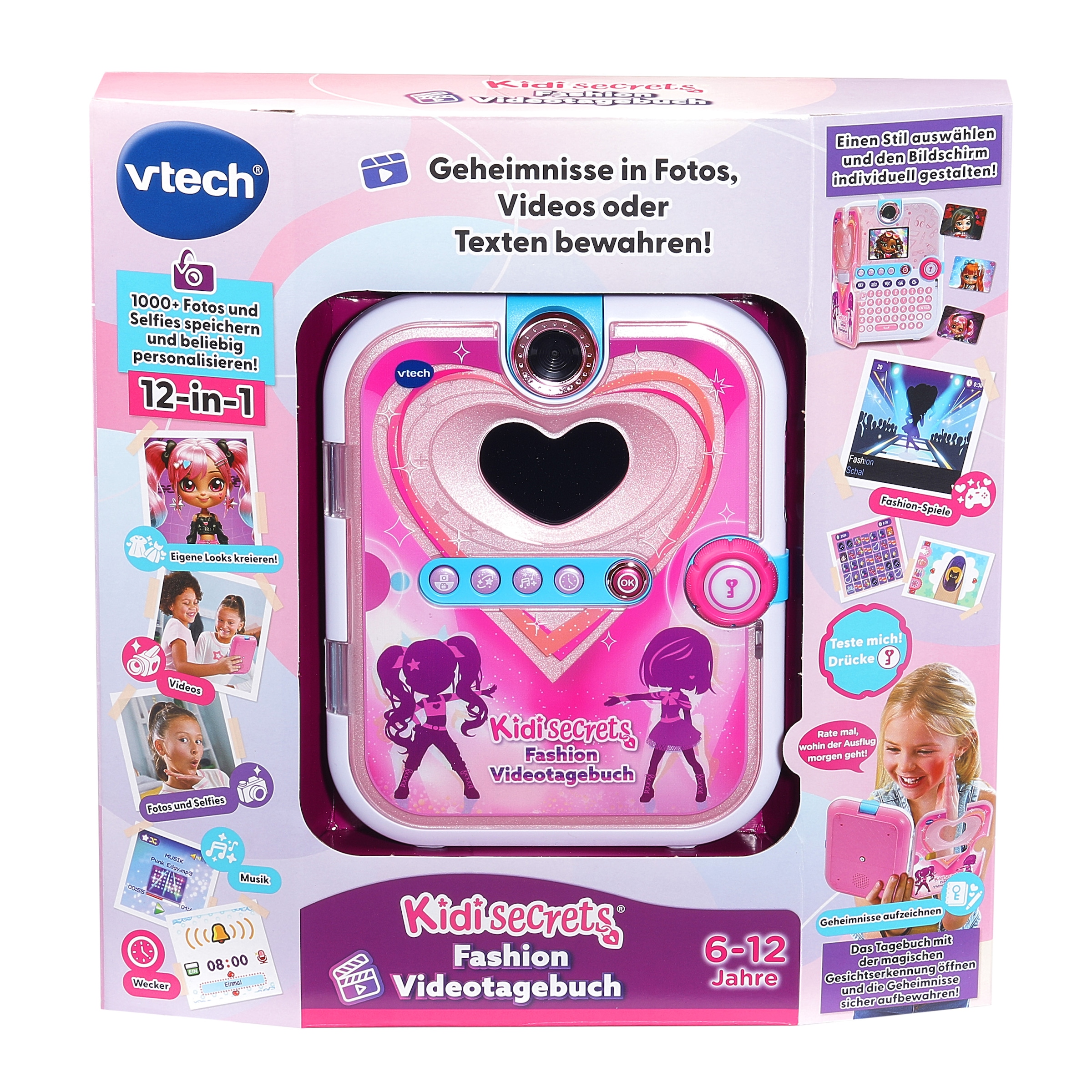Vtech® Elektronisches Tagebuch »KidiSecrets Fashion Videotagebuch« mit Gesichtserkennung und einen 4-stelligen Zahlencode