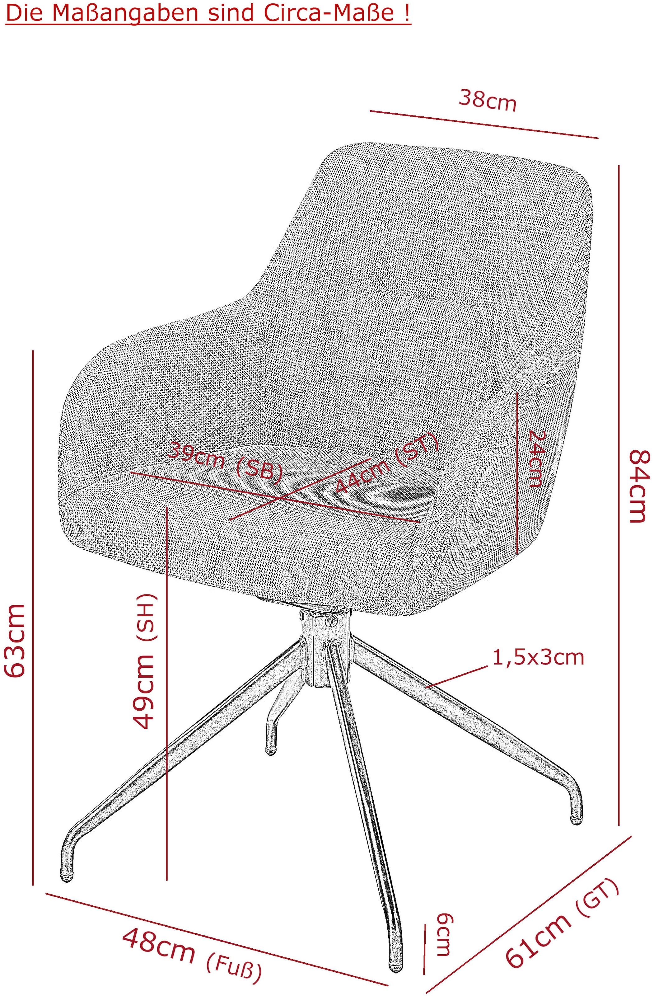 HELA Armlehnstuhl »TRIEST« (Set) 2 Stk.Sessel, 360° drehbar, Gestell abgeknickt, Relaxfunktion, Armlehnen