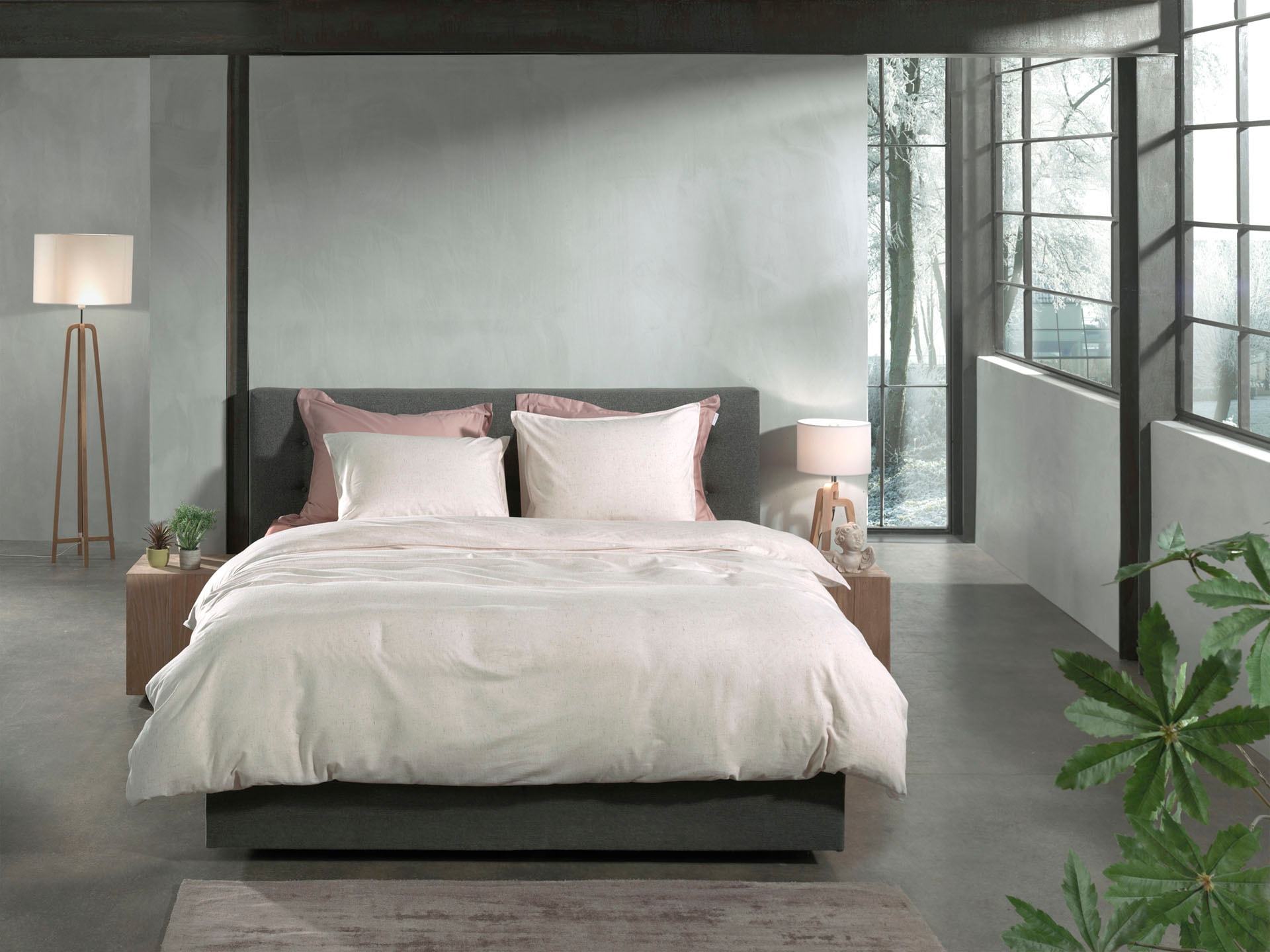 Heckett & Lane Bettwäsche "Franela" 2 Stk. tlg. Uni Design, hochwertiges Fl günstig online kaufen