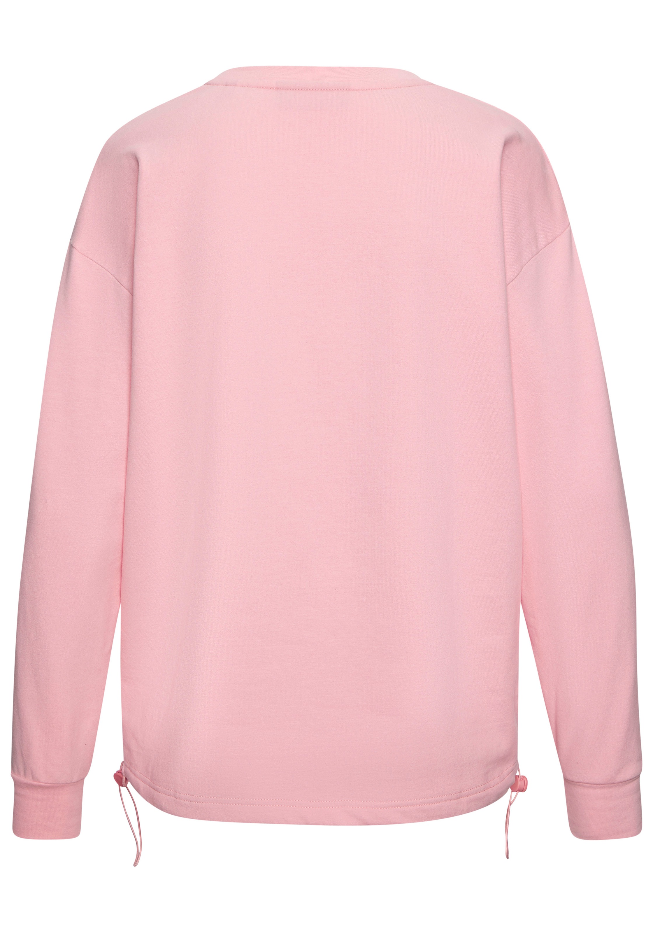 Sweatshirt ELBSAND "Carisa", Damen, Gr. M (38), rosa, Sweatware, Obermaterial: 95% Baumwolle, 5% Elasthan, unifarben, figurumspielend hüftlang, Rundhals, Sweatshirts Sweatshirt, mit verstellbarem Gummizug am Saum 3