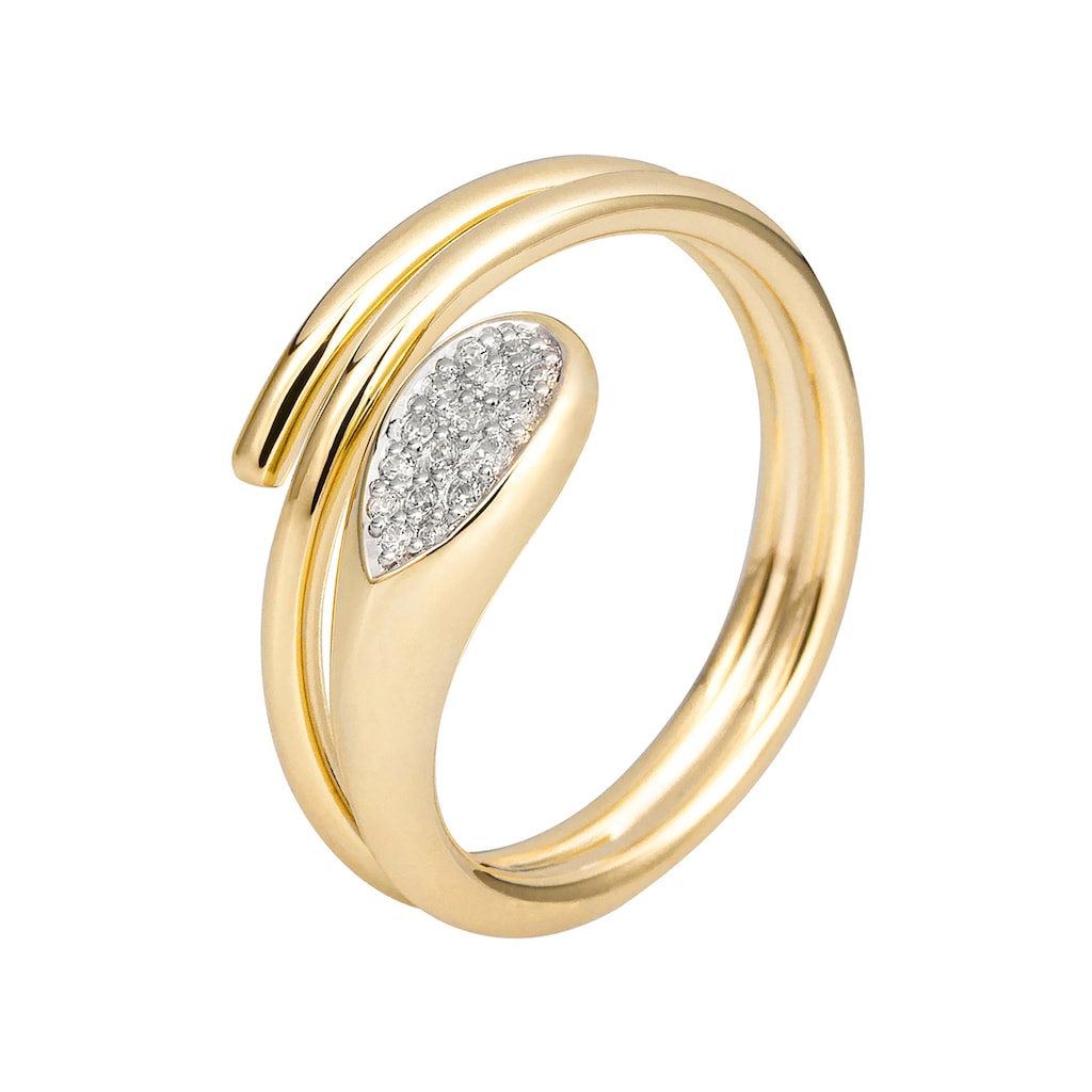 JOBO Fingerring 585 Gold mit 16 Diamanten