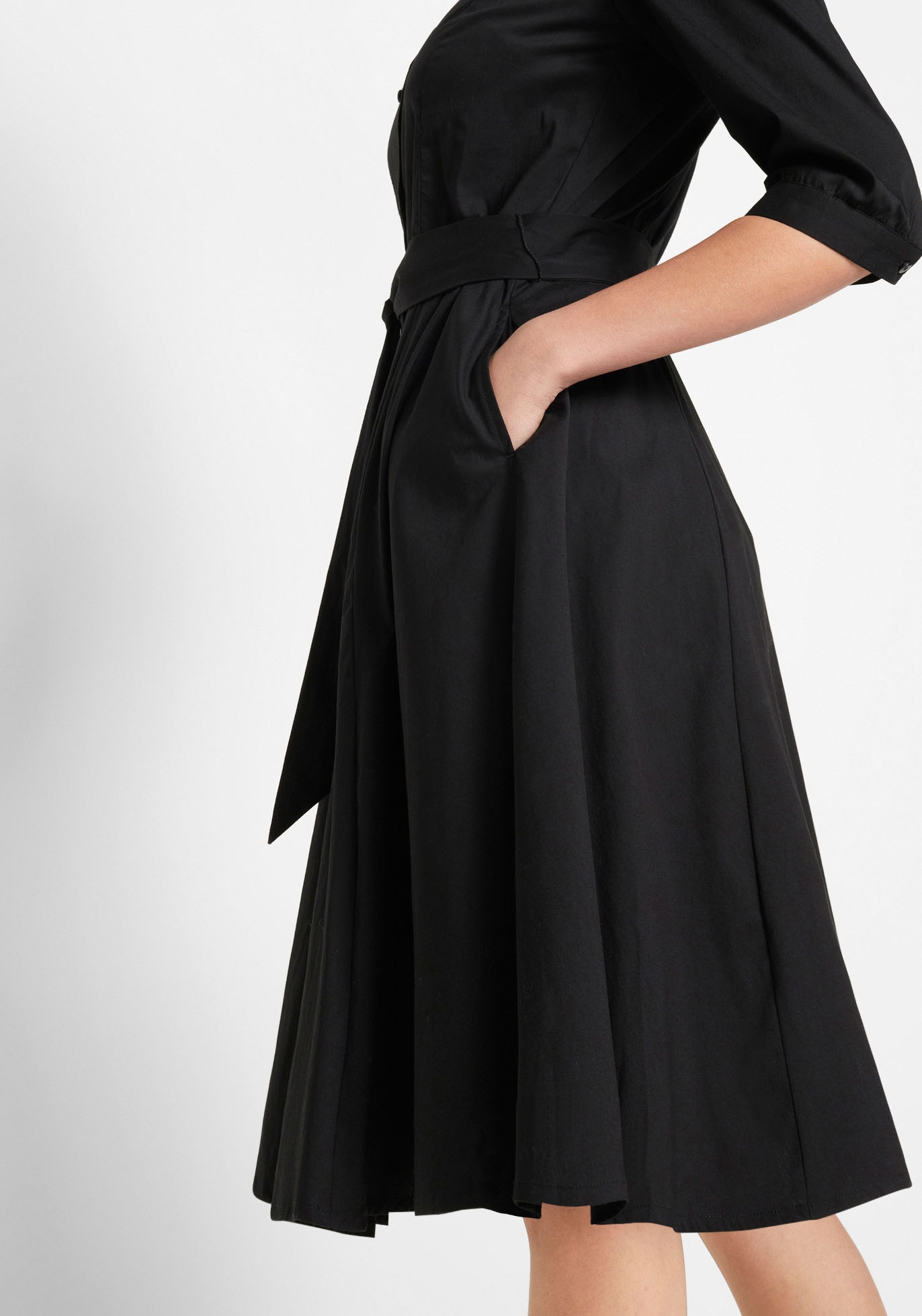 bonprix 2-in-1-Kleid Set, 2 tlg. für Businessmode, aus Baumwolle, ausgestellte Passform