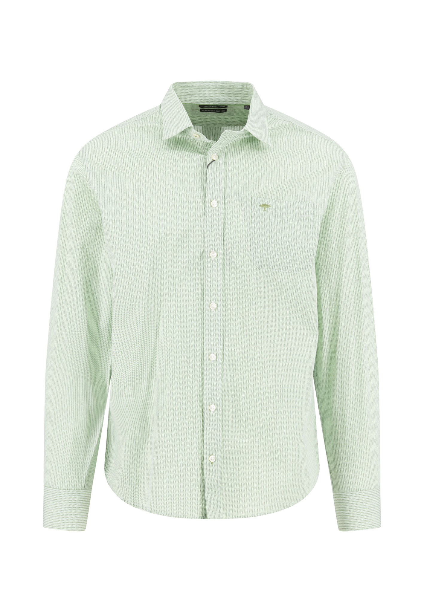 FYNCH-HATTON Langarmhemd normale Passform, Struktur-Print, mit Brusttasche günstig online kaufen