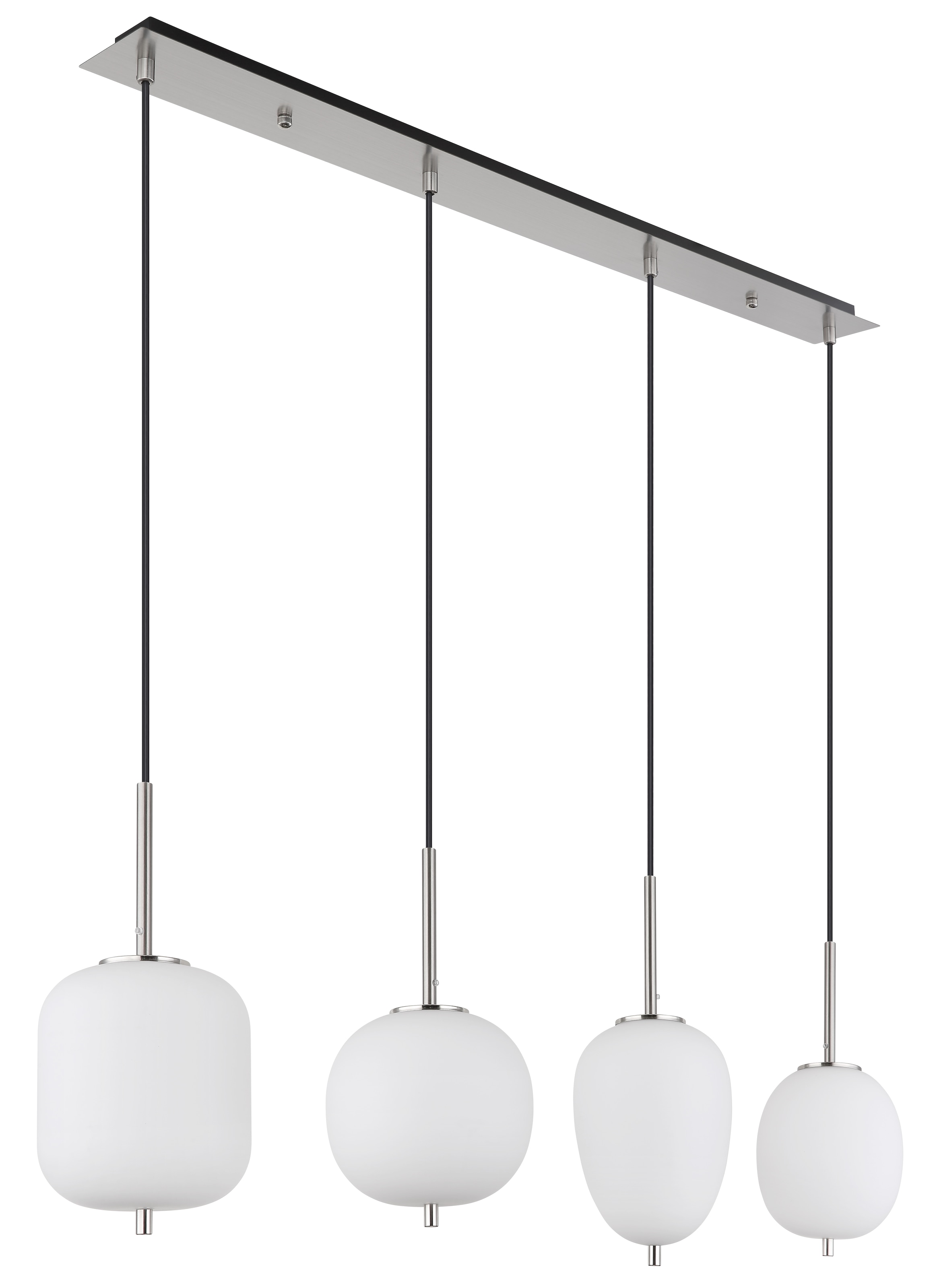 GLOBO LIGHTING Hängeleuchte »BLACKY I«, Leuchtmittel E14 | ohne Leuchtmittel, Hängelampe/Pendelleuchte/Glas opal/unterschiedliche Gläser