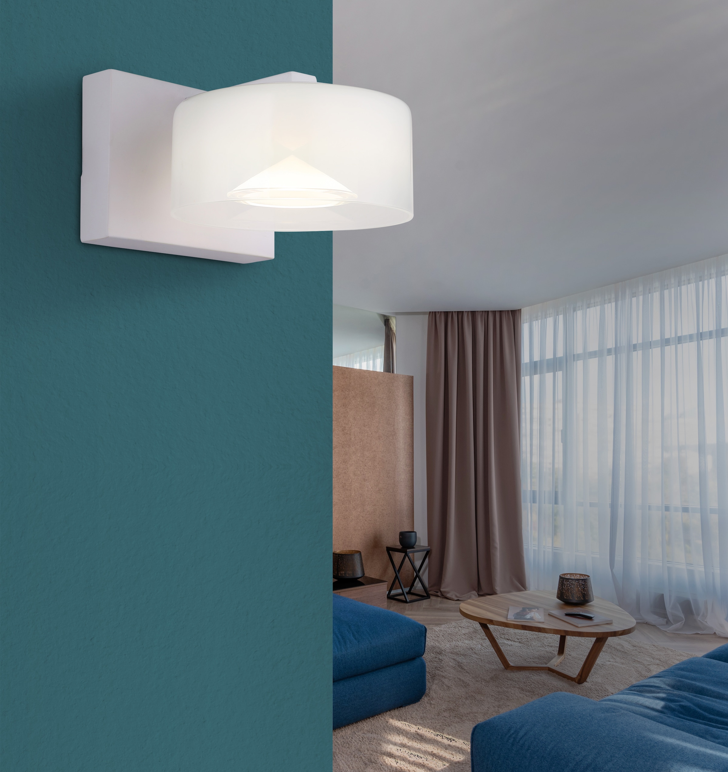 GLOBO LIGHTING LED Wandleuchte »BELINDA«, Leuchtmittel LED-Modul | LED fest integriert, Wandlampe/Glas opal/4000K/Flur/weiß