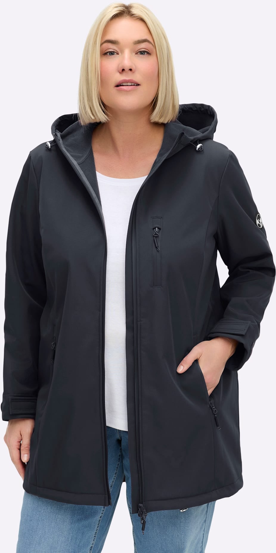 Sheego Softshelljacke mit Kapuze günstig online kaufen