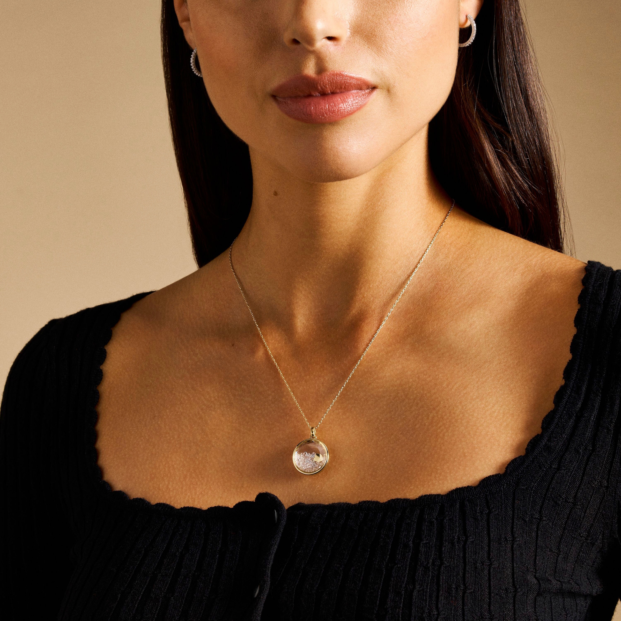 Fossil Kette mit Anhänger »Schmuck Geschenk Edelstahl Halskette Sadie Herz, JF04818710«, mit Glasstein