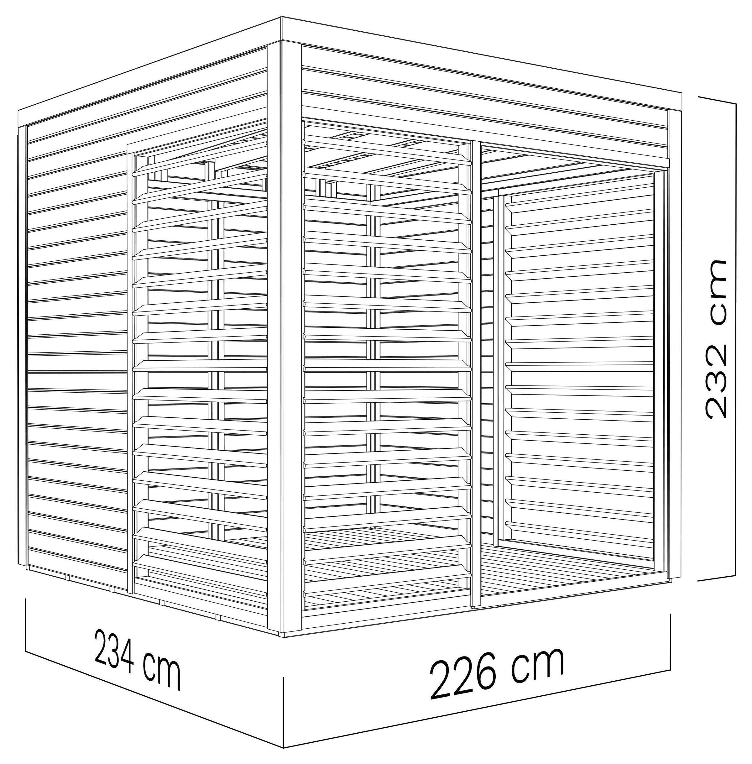 BERTILO Pavillon »Modern Art 1«, aus nordischer Fichte, kompletter Bausatz inkl. Dach und Boden