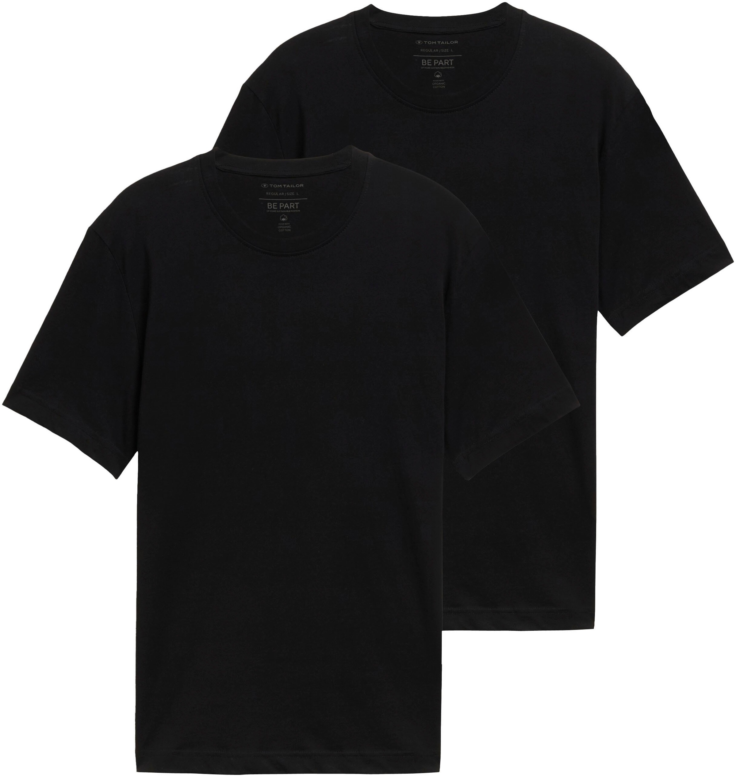 TOM TAILOR T-Shirt Packung, 2 Stk. tlg. unifarben günstig online kaufen