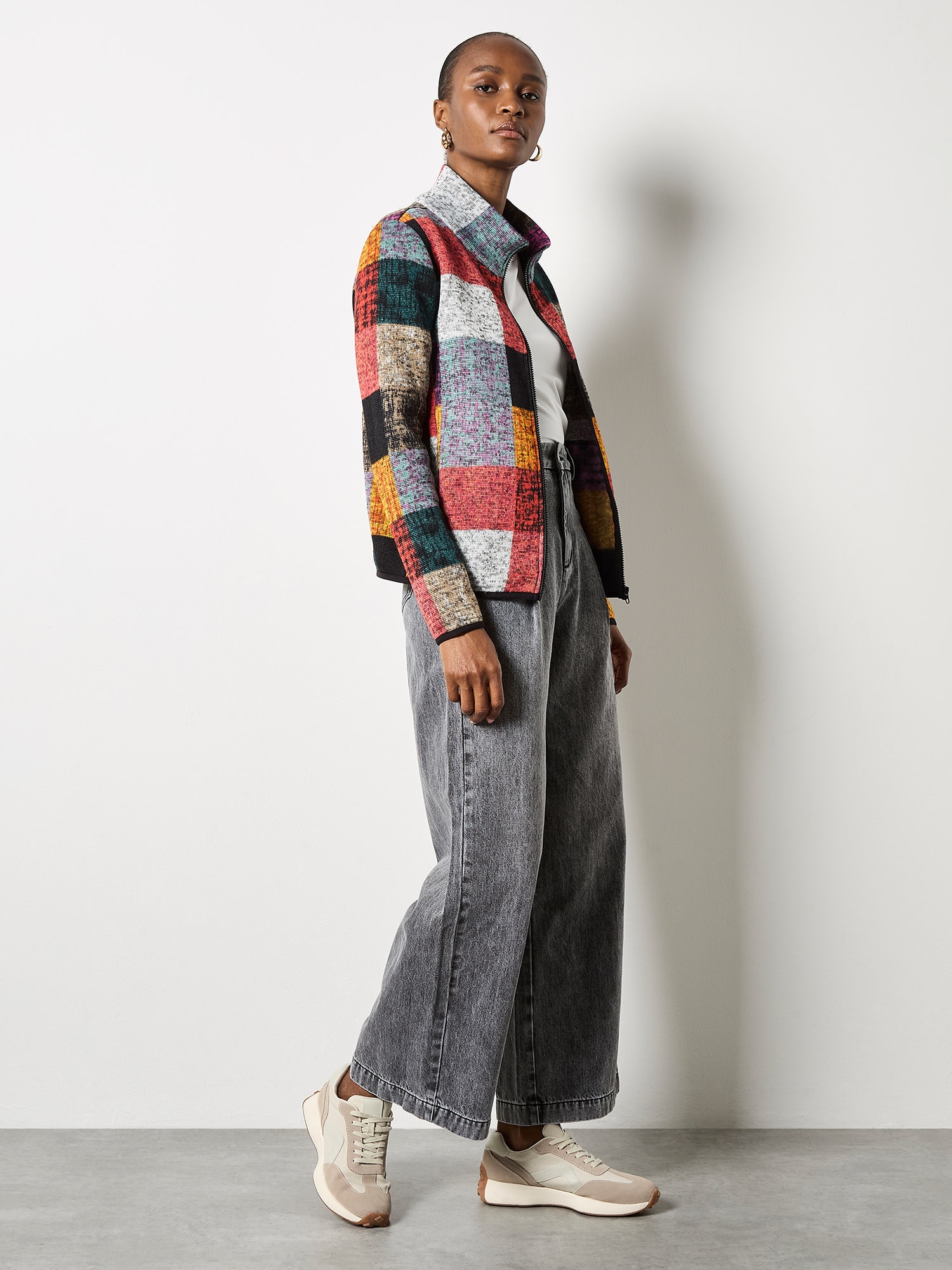 Apricot Fleecejacke »Fleecejacke« mit Karomuster
