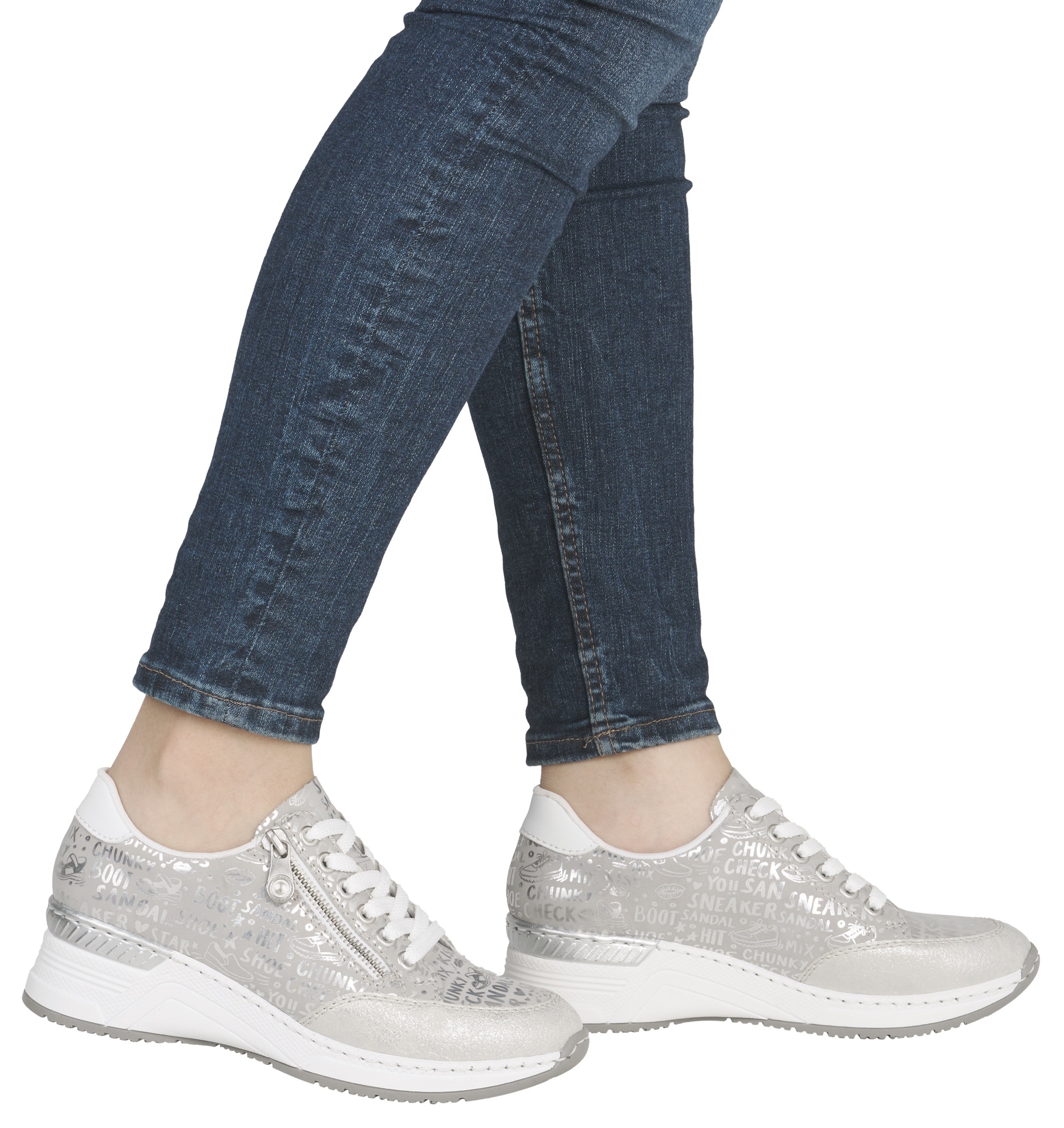 Rieker Sneaker mit Lettern bedruckt, Freizeitschuh, Halbschuh, Schnürschuh günstig online kaufen