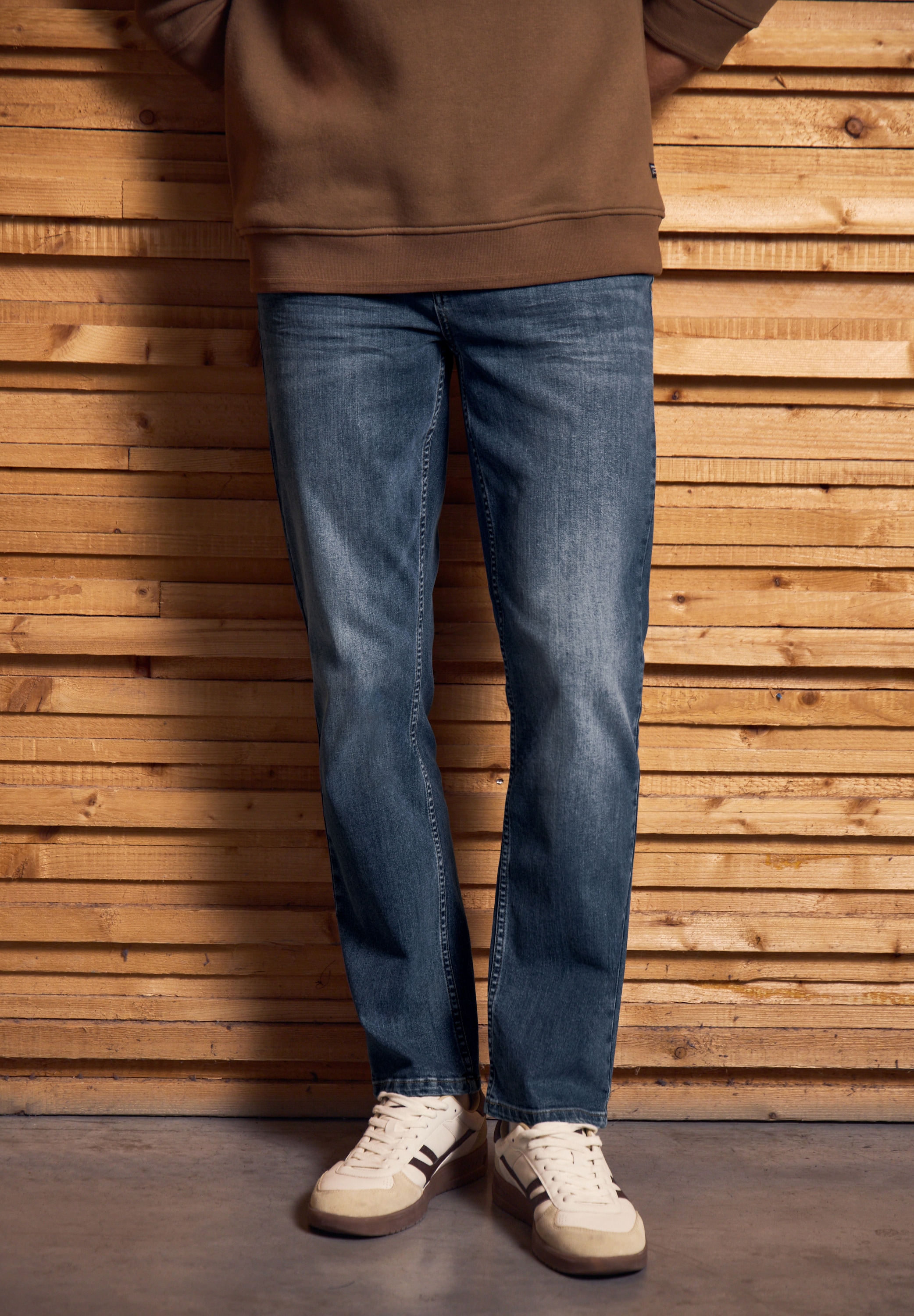 STREET ONE MEN Regular-fit-Jeans aus Baumwolle mit Stretchanteil