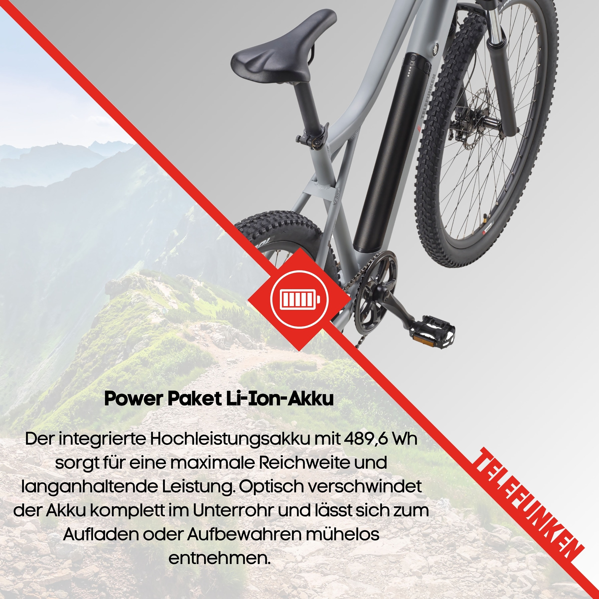 Telefunken »Aufsteiger MT922« 7 Gang Shimano TY300D Schaltwerk Kettenschaltung Heckmotor 250 W Pedelec, Elektrofahrrad, Damen u. Herren, E-MTB, Mountainbike, 29 Zoll