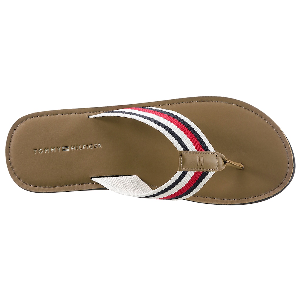 Tommy Hilfiger Zehentrenner »HILFIGER LEATHER BEACH SANDAL«