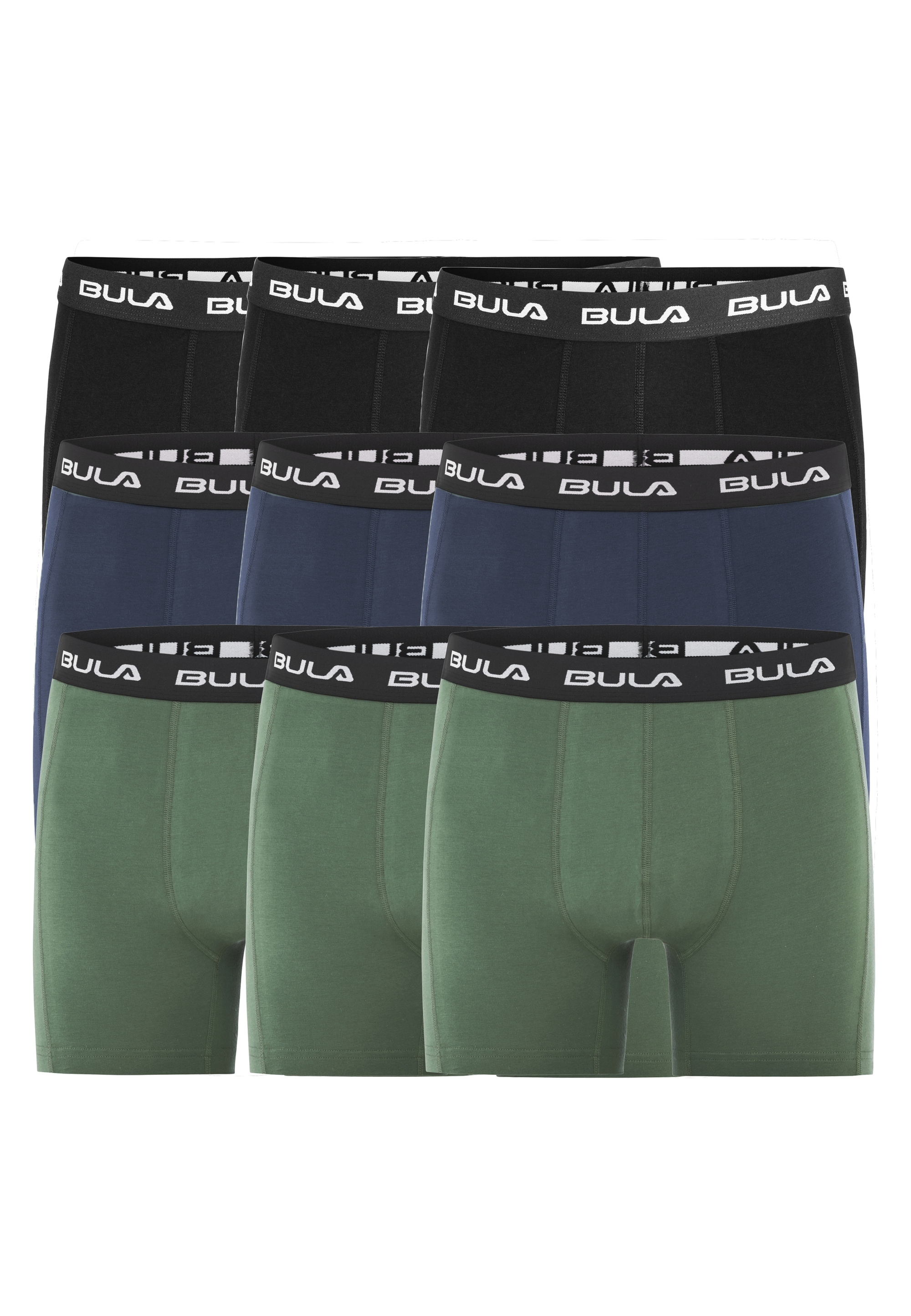 BULA Boxershorts "Frame", 9 Stk. im 9er-Pack mit Flatlock-Nähten günstig online kaufen