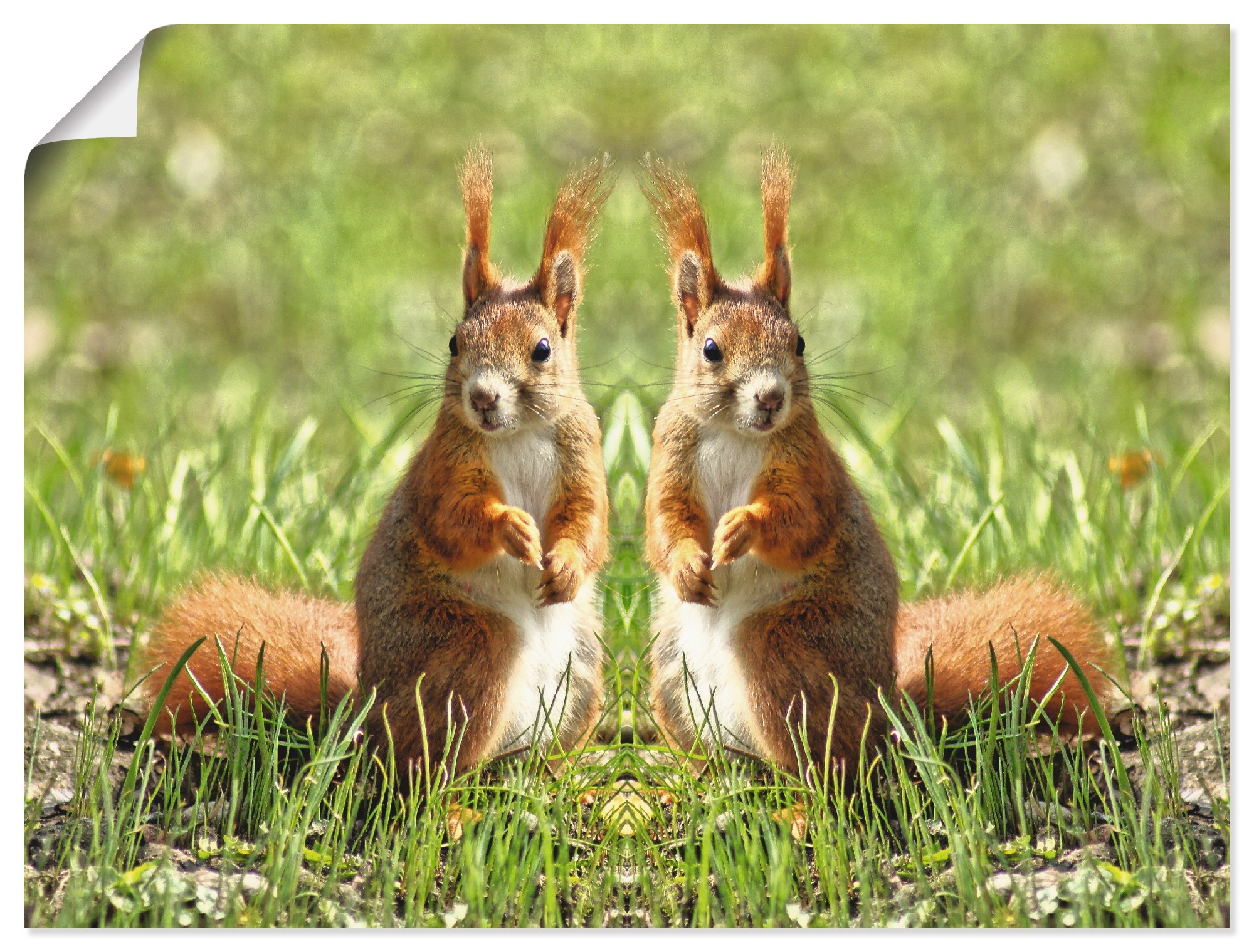 Artland Wandbild "Rote Eichhörnchen Zwillinge", Wildtiere, (1 St.), als Lei günstig online kaufen