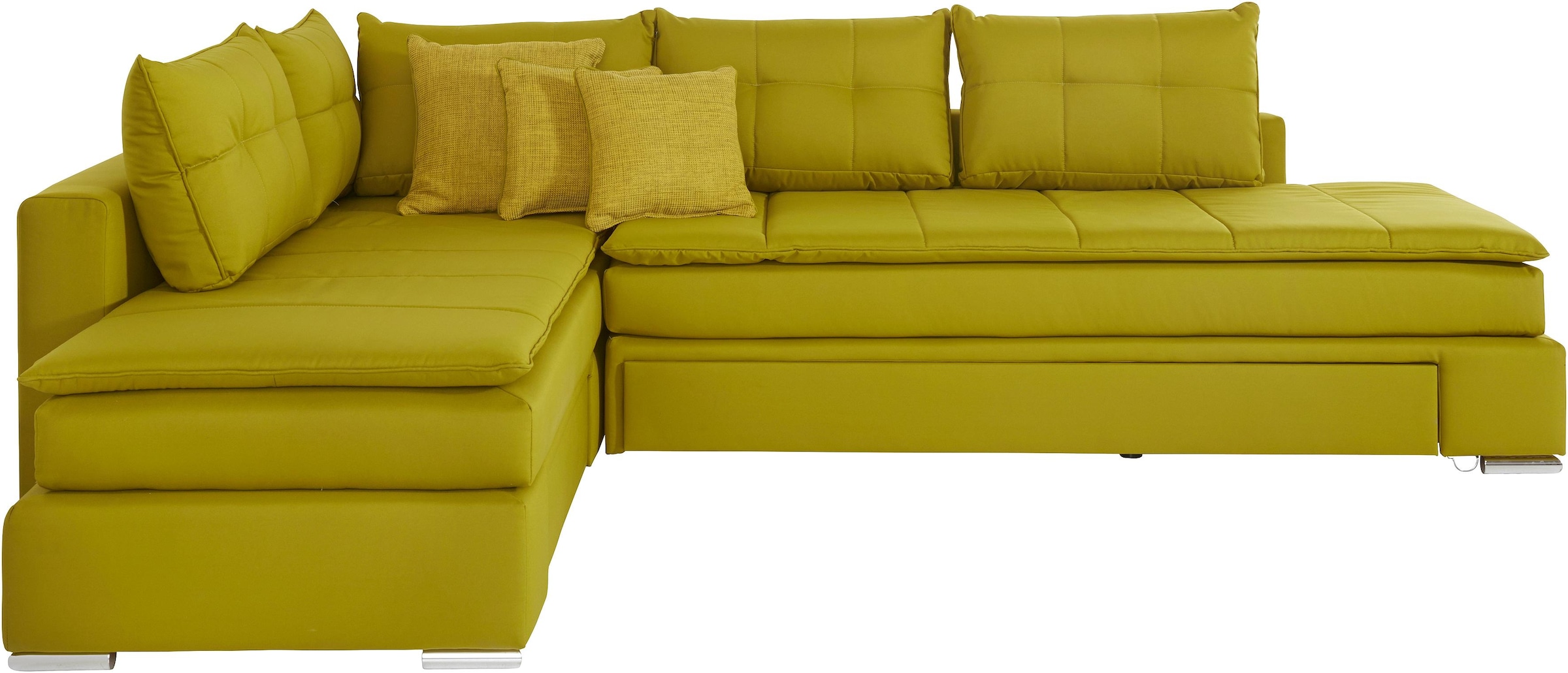 INOSIGN Ecksofa »Boxspringbett Night & Day L-Form mit Dauer-Schlaffunktion o. Armlehnen«, mit Boxspring-Bettfunktion 164x200 cm und Bettkasten, Dauerschläfer!