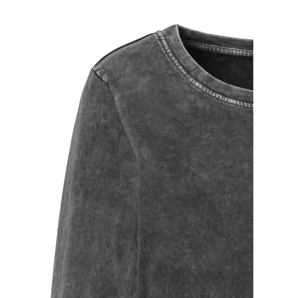 Buffalo Langarmshirt, mit modischer Jeanswaschung